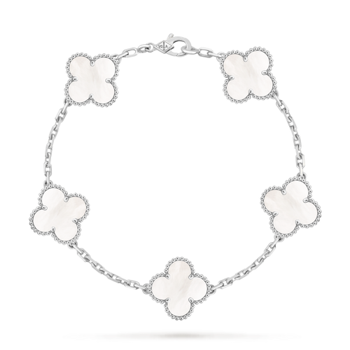 Bracelet Trèfle 5 Motifs — Nacre Crème | COMOCLO