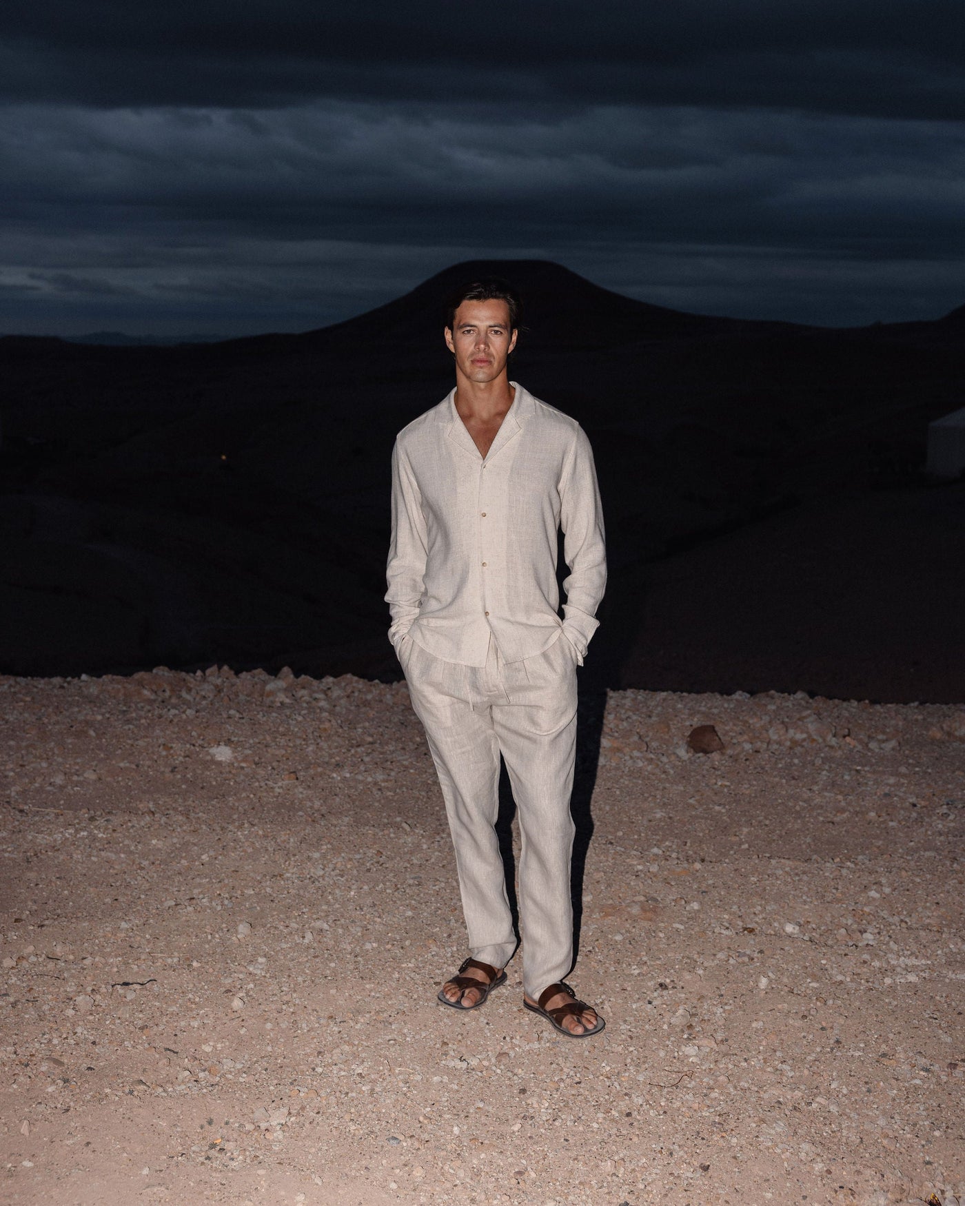 Pantalon Lin pour homme, coloris Avoine — vue 7 | COMOCLO