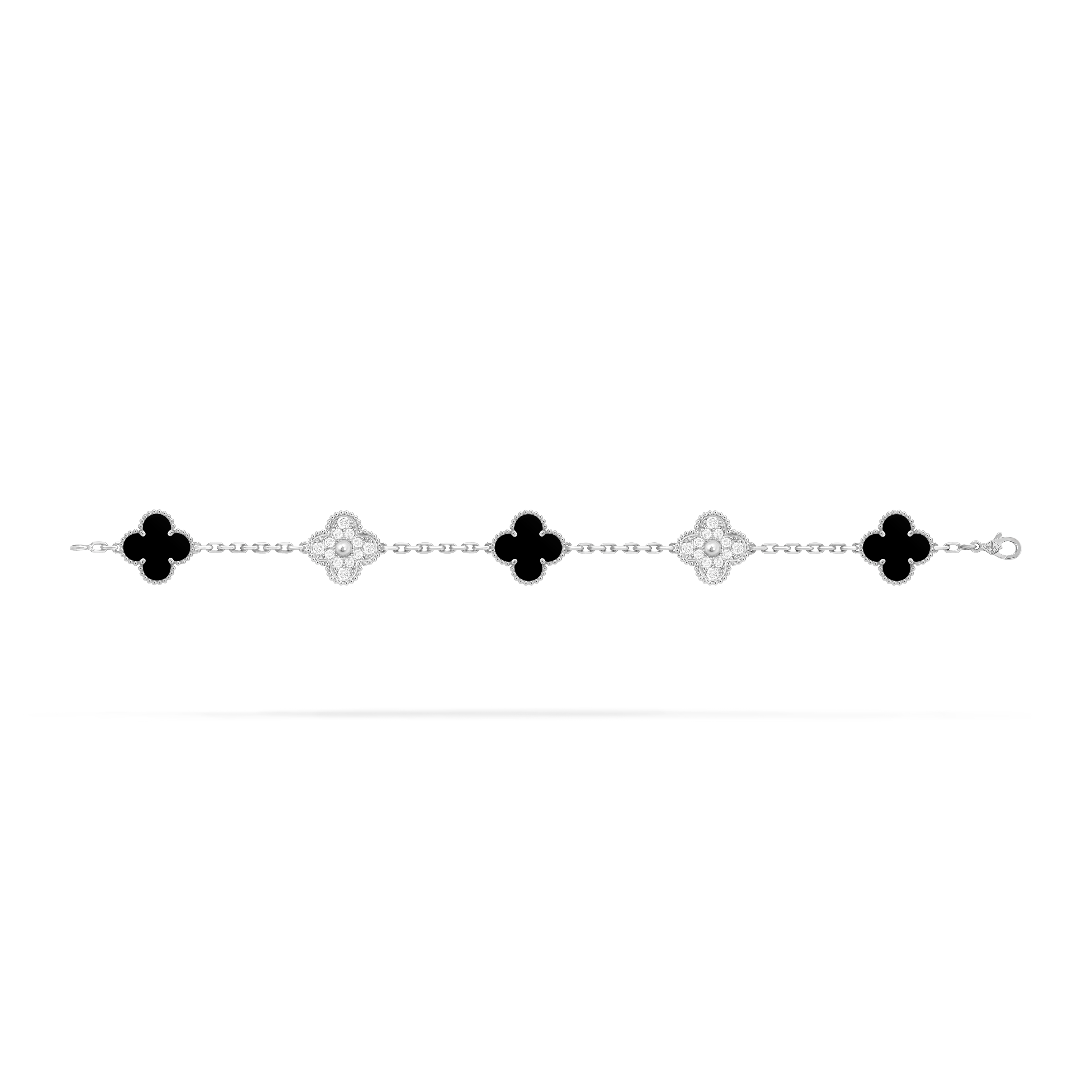 Bracelet Trèfle 5 Motifs — Onyx Noir — vue 4 | COMOCLO