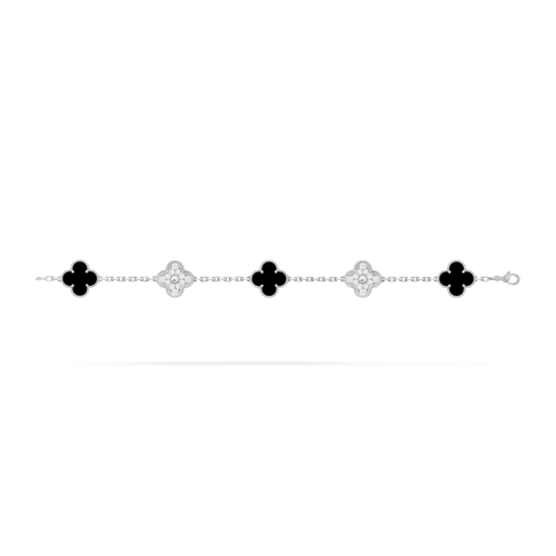 Bracelet Trèfle 5 Motifs — Onyx Noir — vue 2 | COMOCLO