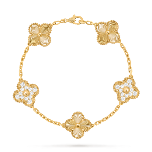 Bracelet Trèfle 5 Motifs — Doré | COMOCLO