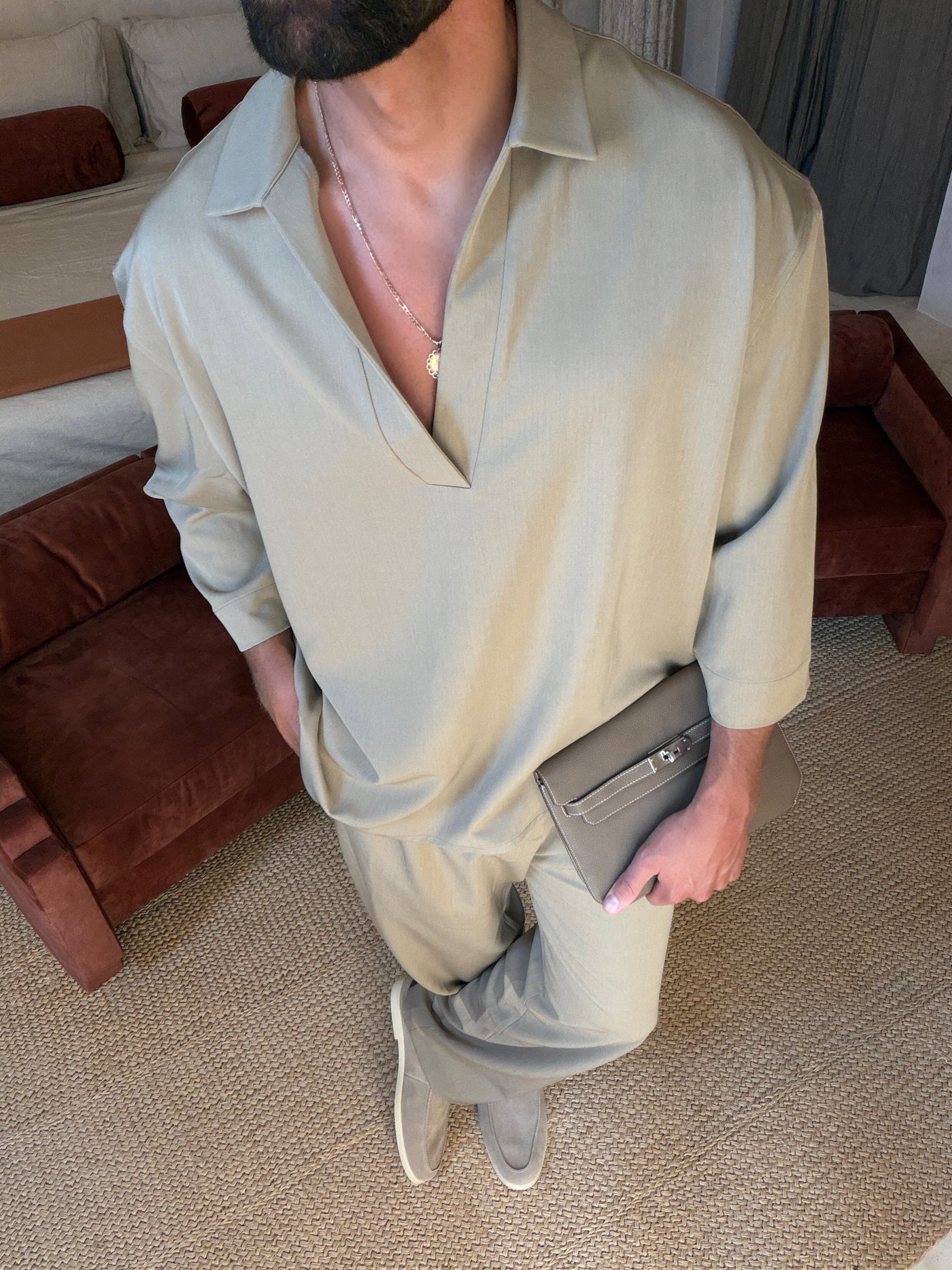 Chemise RIVIERA pour homme, coloris Vert — vue 3 | COMOCLO