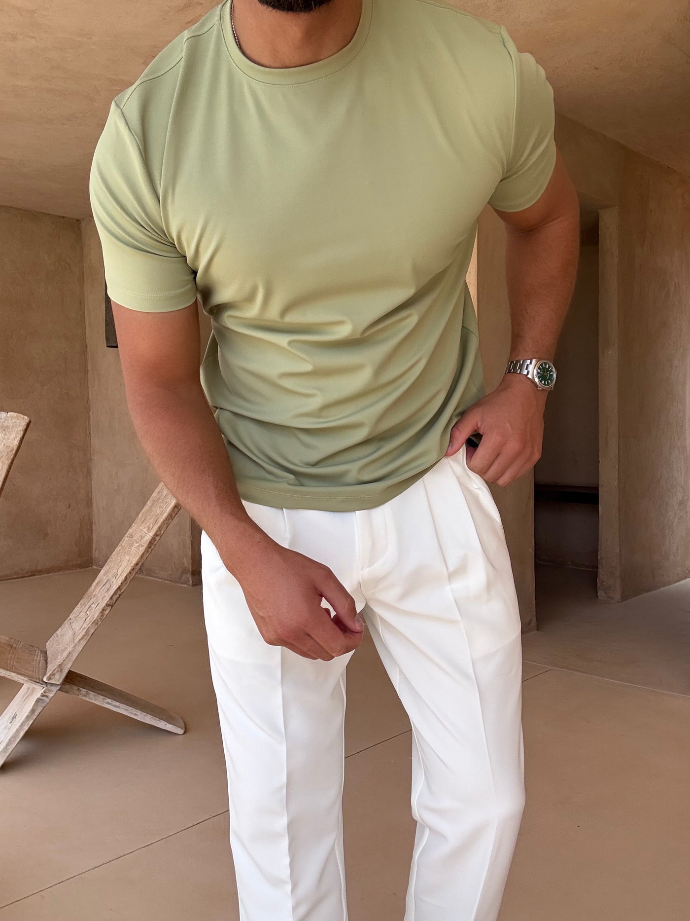Pantalon Oxford Plissé pour homme, coloris Blanc — vue 5 | COMOCLO