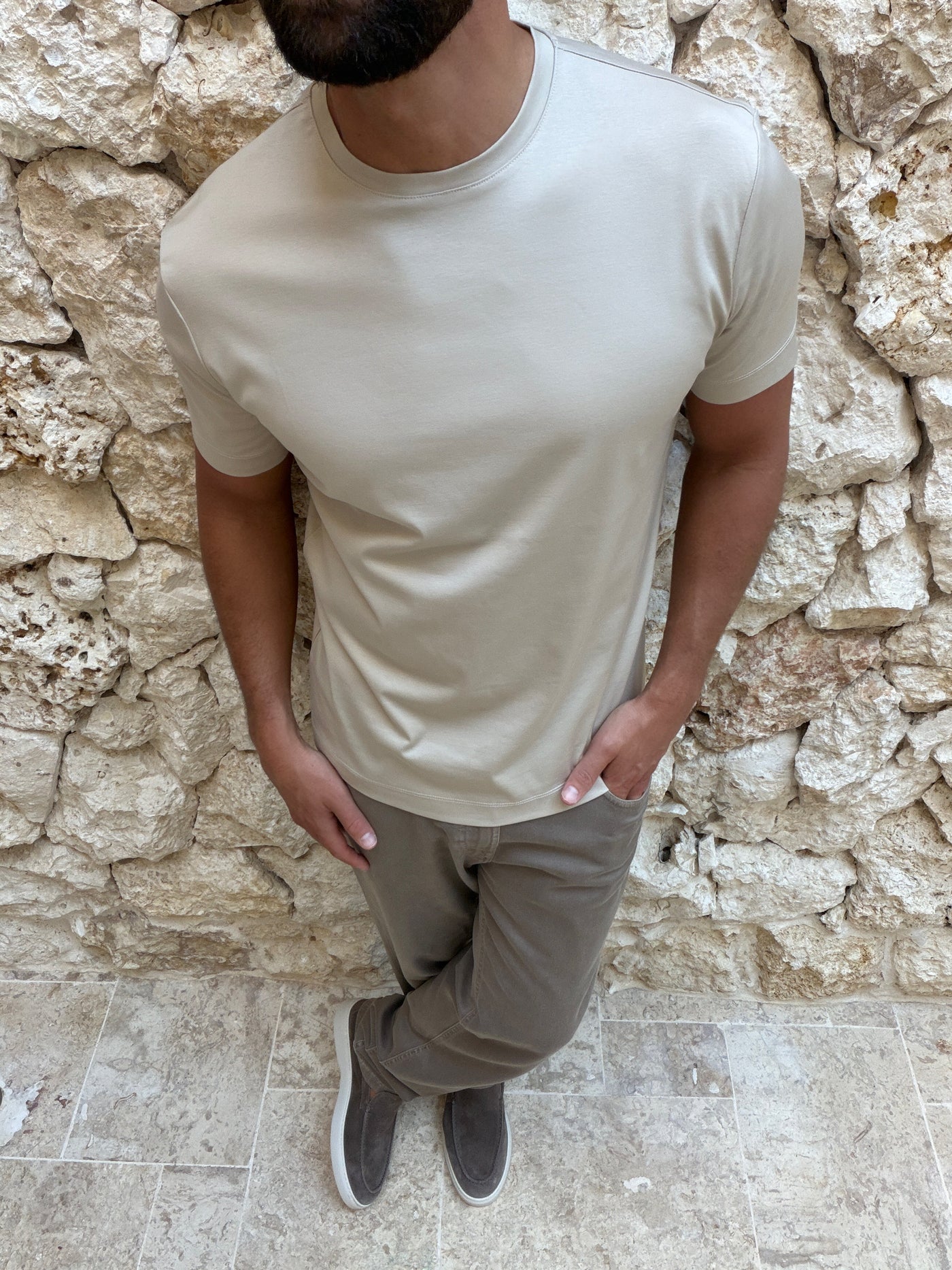 T-shirt Supima pour homme, coloris Pierre | COMOCLO