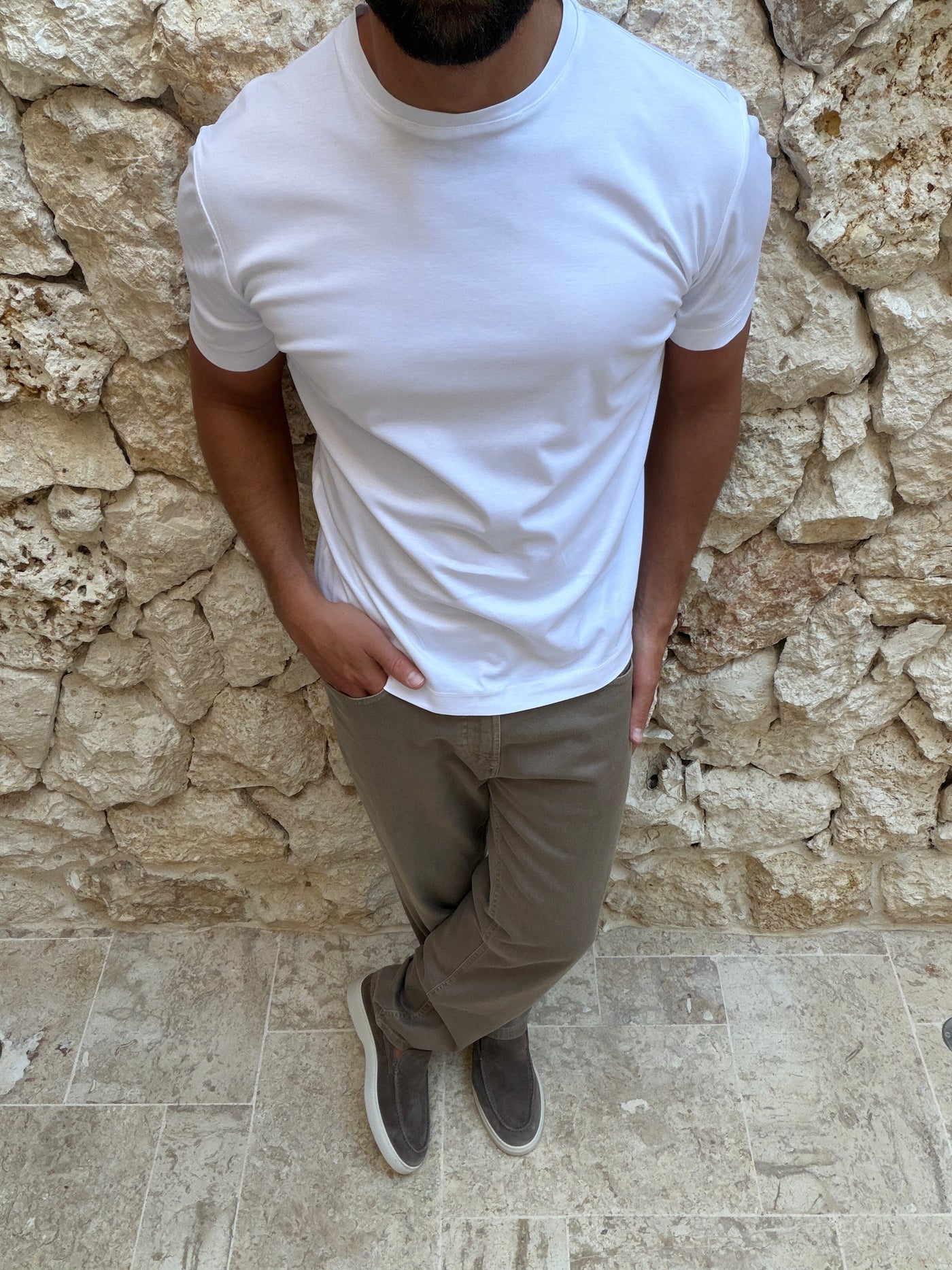 T-shirt Supima pour homme, coloris Blanc | COMOCLO