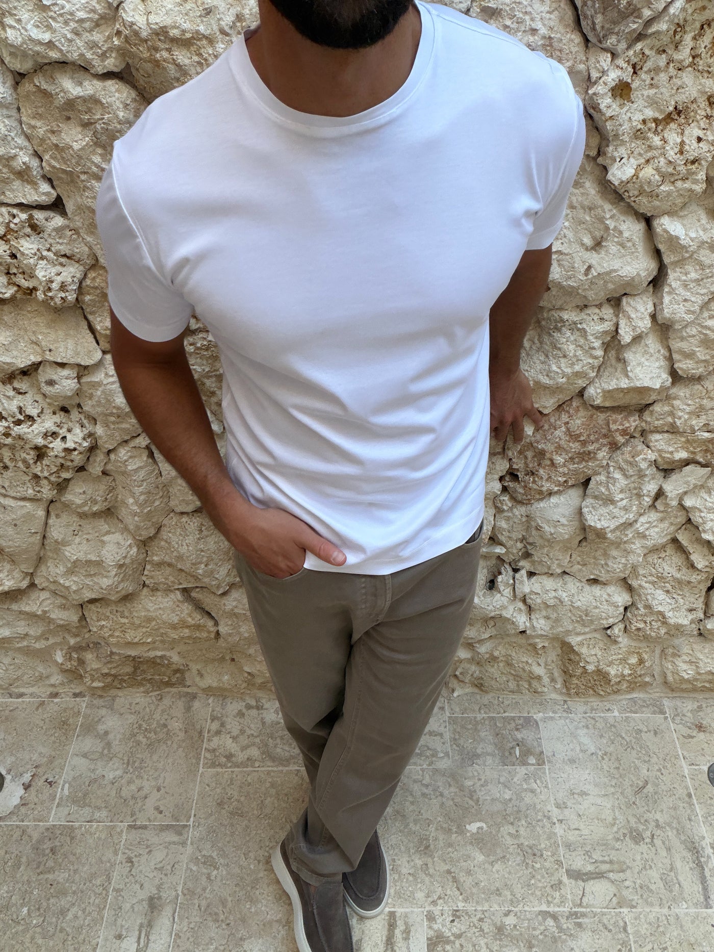 T-shirt Supima pour homme, coloris Blanc — vue 3 | COMOCLO