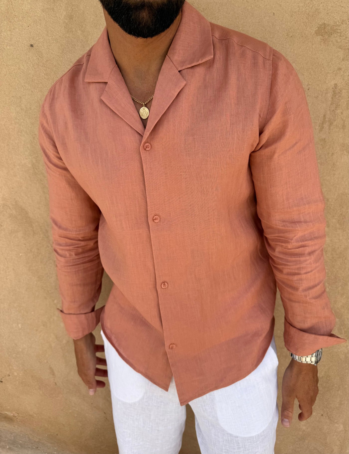 Chemise RIVÉ Lin pour homme, coloris Satiné | COMOCLO
