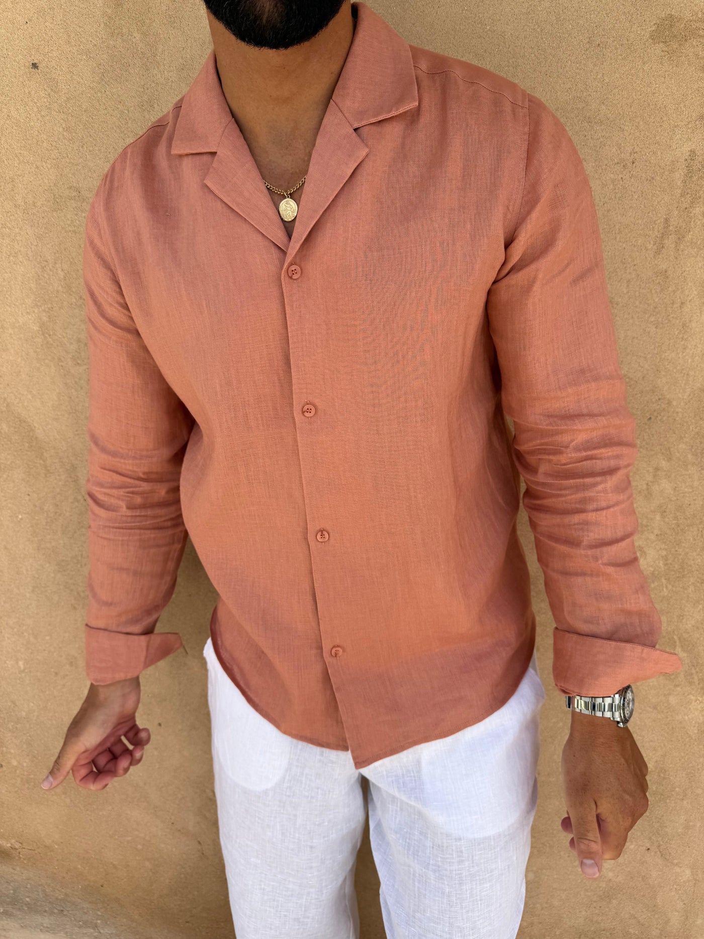 Chemise RIVÉ Lin pour homme, coloris Satiné — vue 2 | COMOCLO