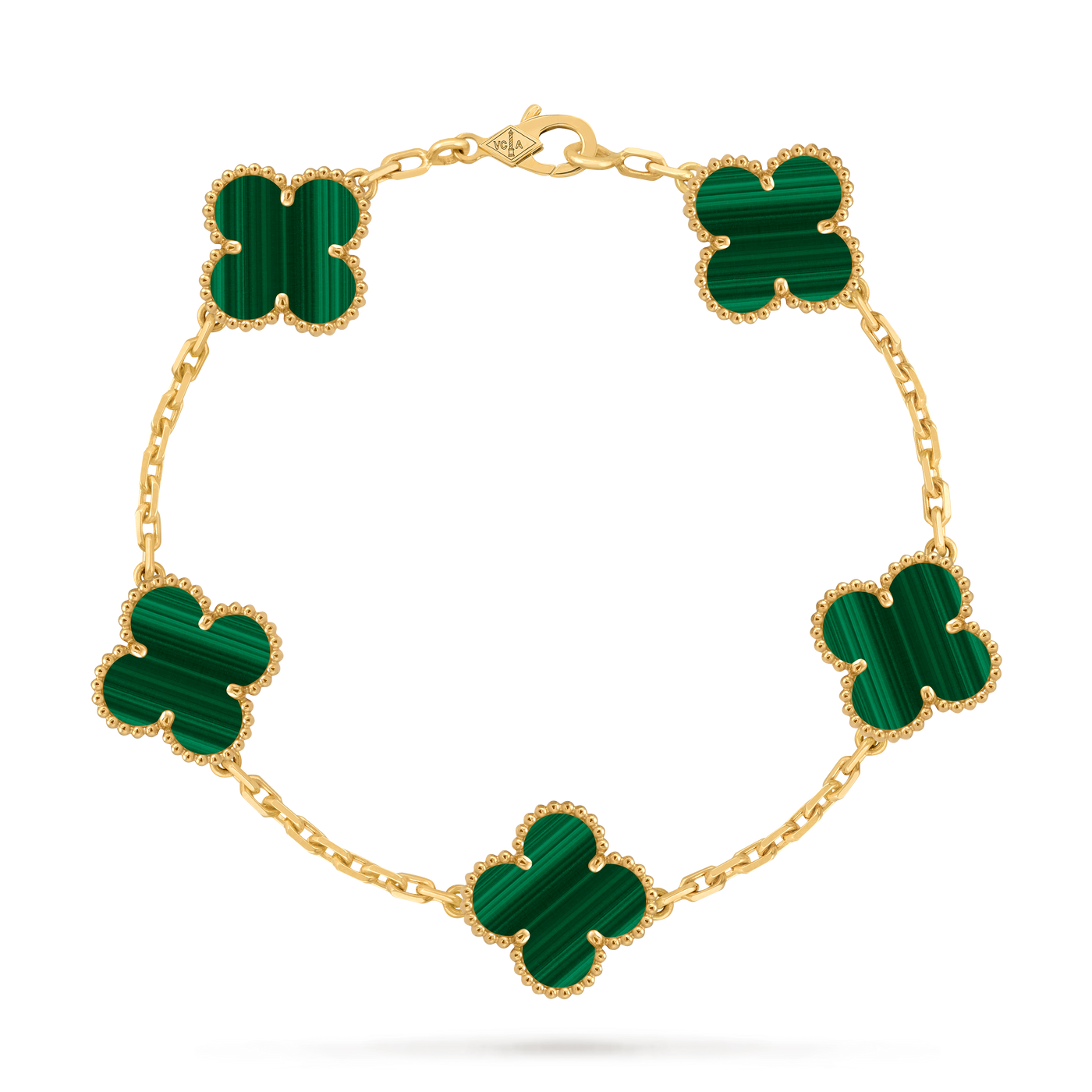 Bracelet Trèfle 5 Motifs — Malachite Verte | COMOCLO
