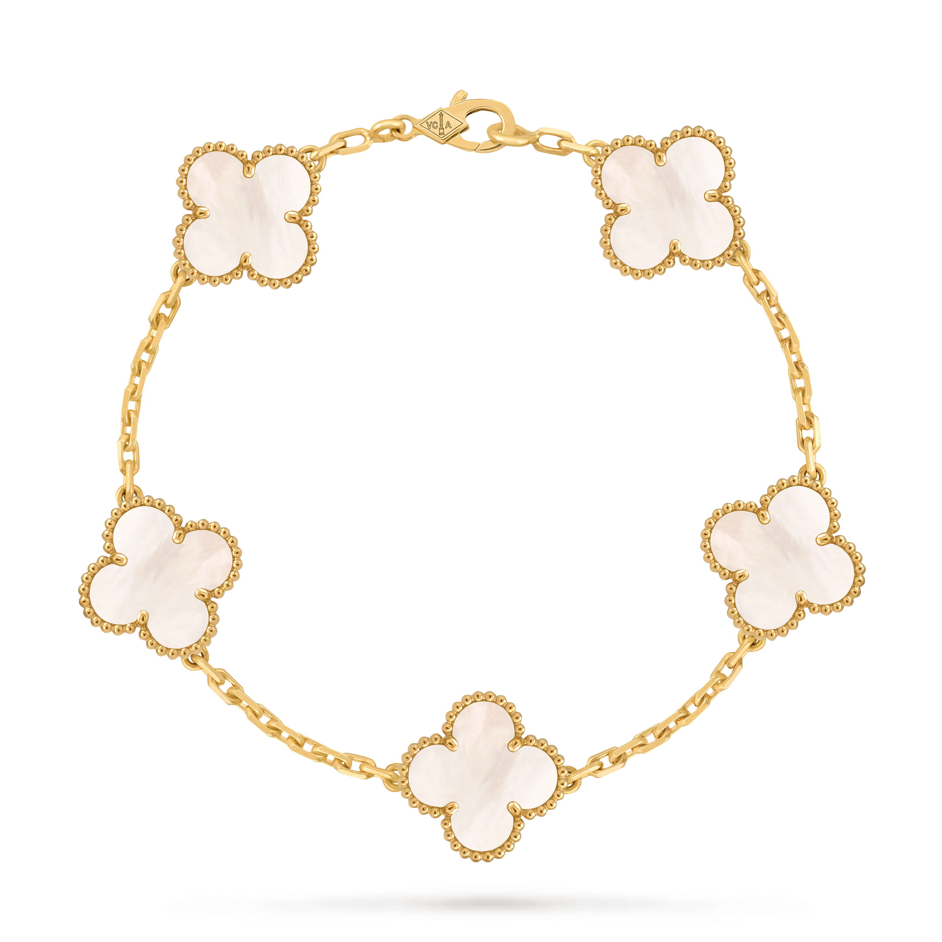 Bracelet Trèfle 5 Motifs — Nacre Blanche | COMOCLO