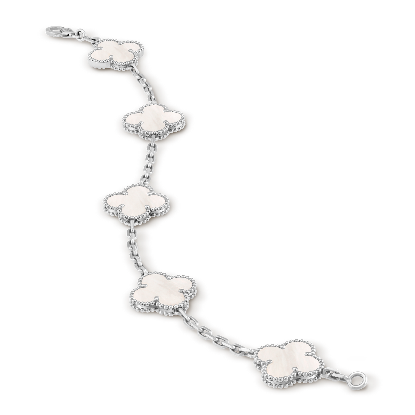Bracelet Trèfle 5 Motifs — Nacre Crème — vue 2 | COMOCLO