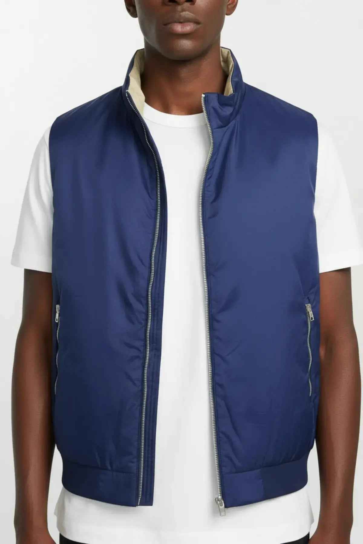 Gilet Dual Sans Manches pour homme, coloris Bleu Marine | COMOCLO