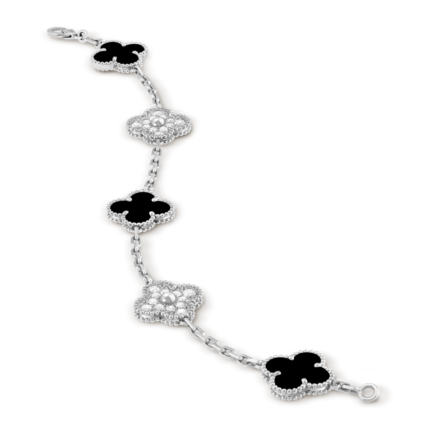 Bracelet Trèfle 5 Motifs — Onyx Noir — vue 3 | COMOCLO