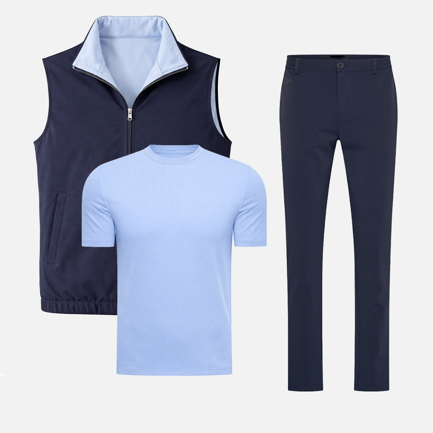 Ensemble Réversible — Bleu Layette / Bleu Marine