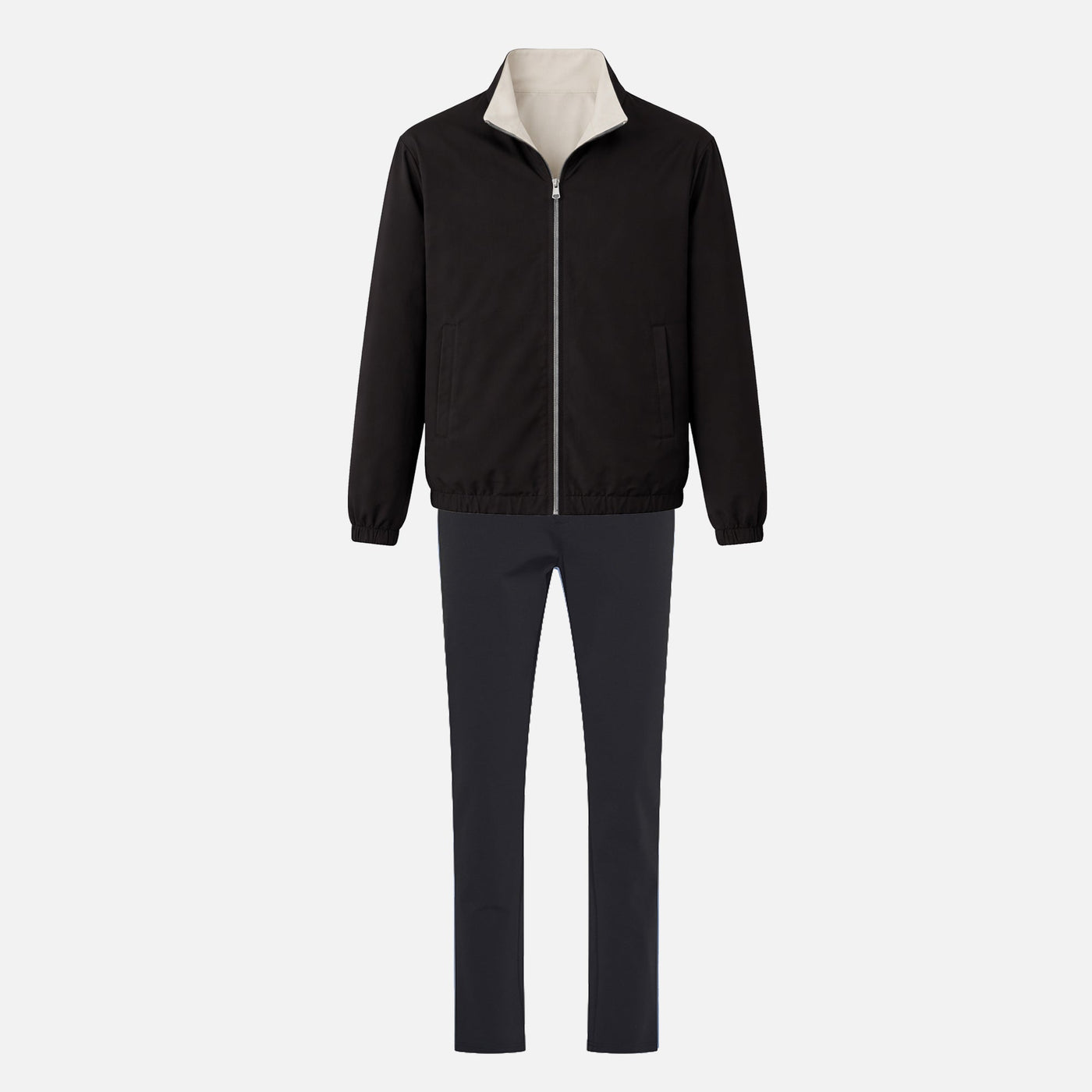 Ensemble Réversible Veste + Pantalon — Noir / Crème