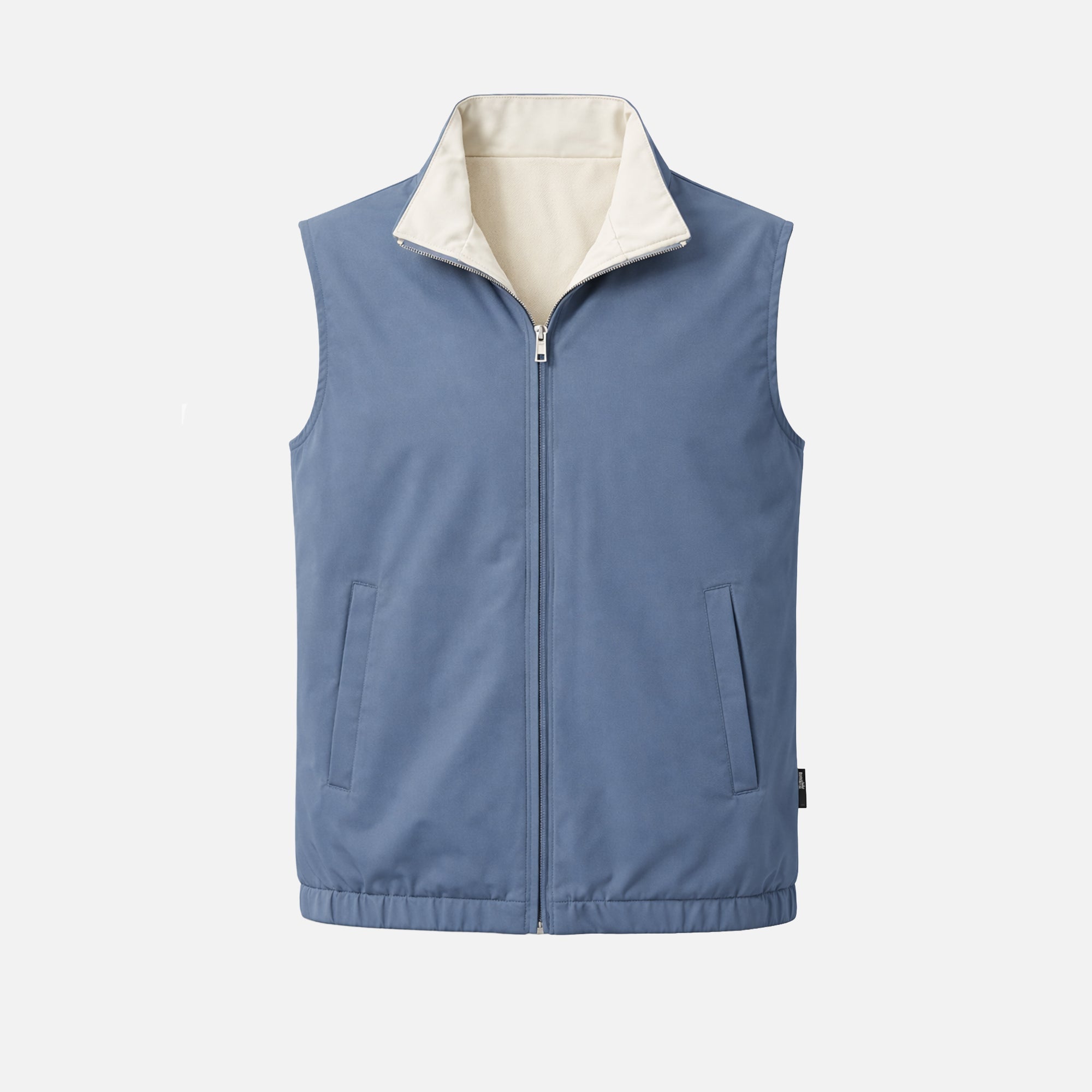 Gilet Réversible Voyage — Bleu Ciel / Crème
