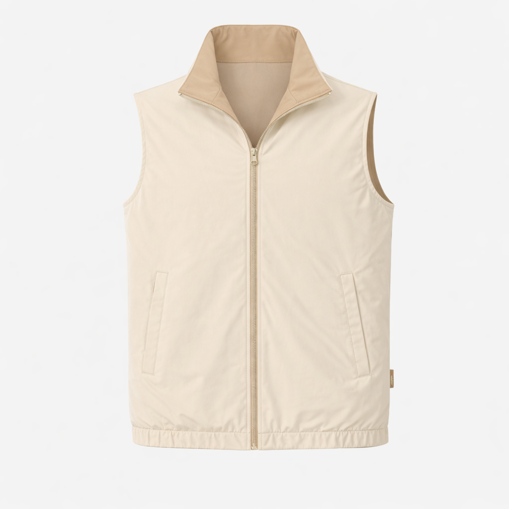 Gilet Réversible Voyage — Crème / Beige