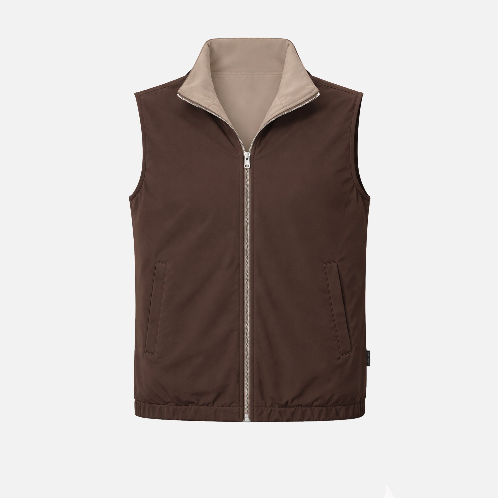 Gilet Réversible Voyage — Espresso / Taupe