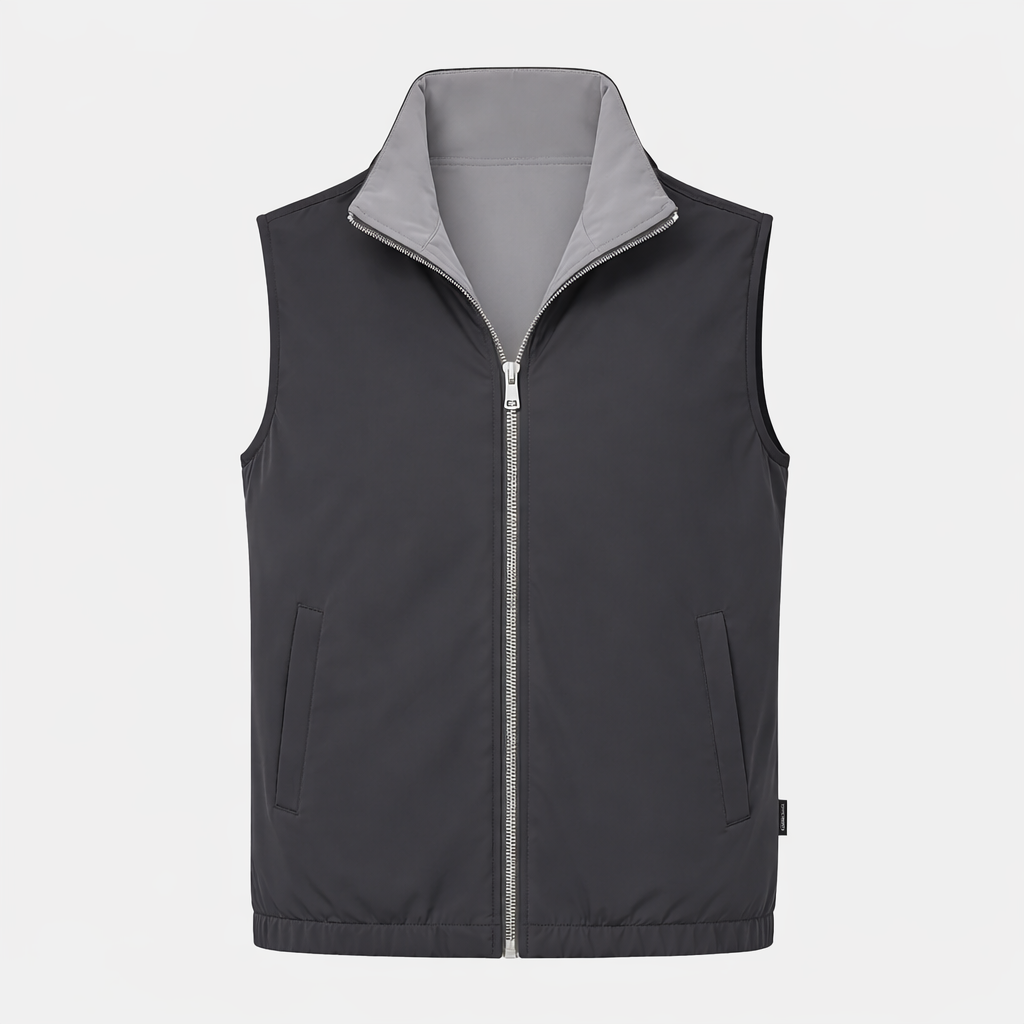 Gilet Réversible Voyage — Gris Clair / Gris Foncé
