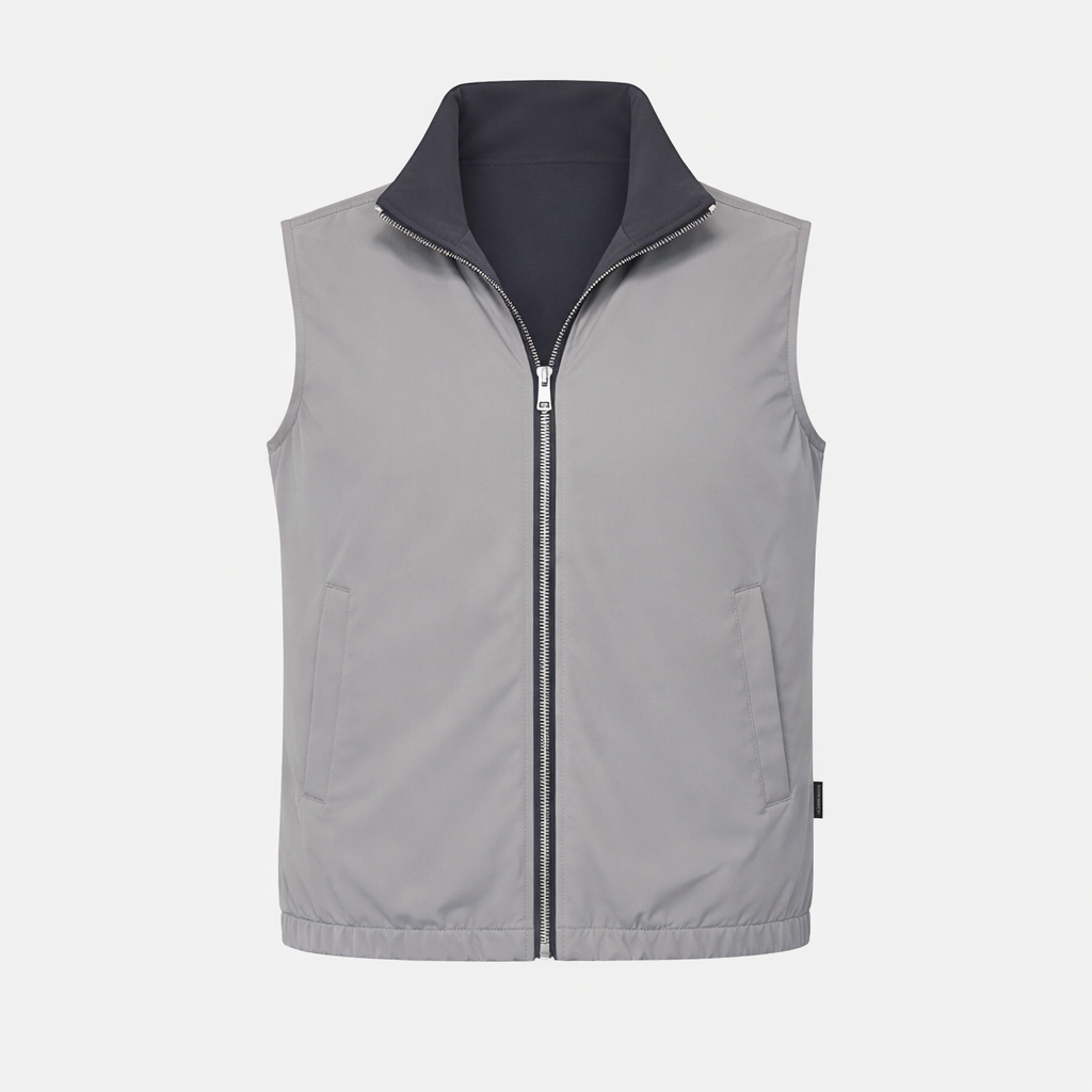 Gilet Réversible Voyage — Gris Clair / Gris Foncé