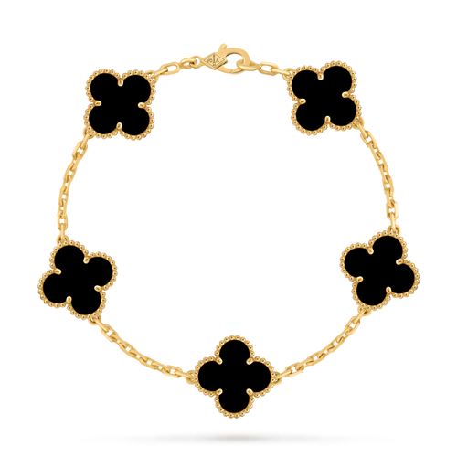 Bracelet Trèfle 5 Motifs — Œil de Tigre | COMOCLO
