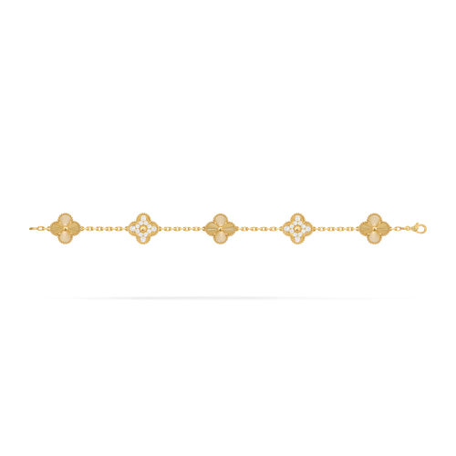 Bracelet Trèfle 5 Motifs — Doré — vue 3 | COMOCLO