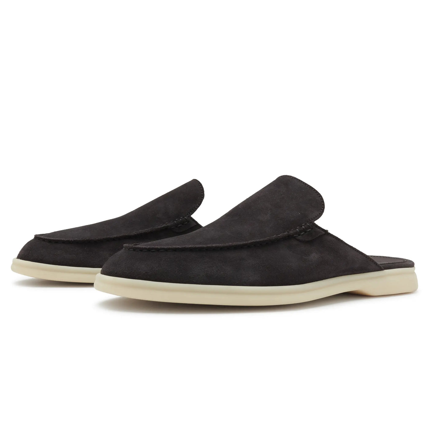 Mocassins Babouche Daim — Bleu Encre — vue 2 | COMOCLO