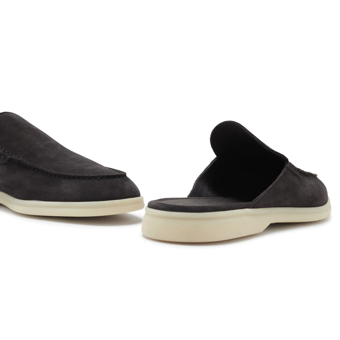 Mocassins Babouche Daim — Bleu Encre — vue 6 | COMOCLO