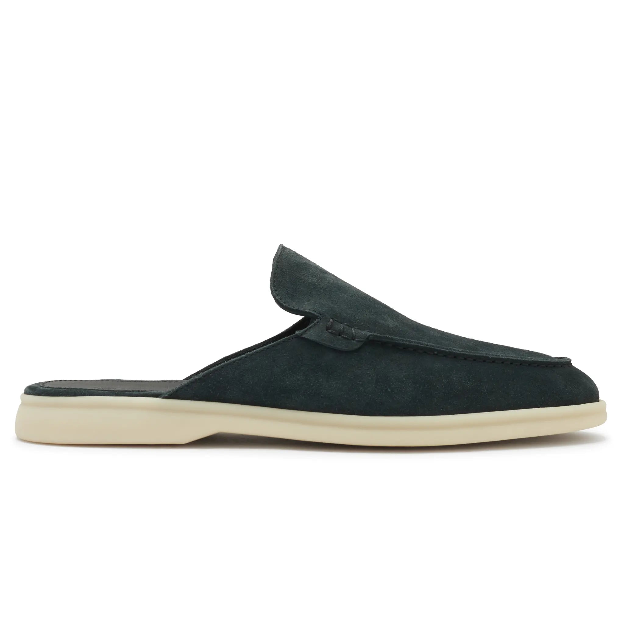 Mocassins Babouche Daim — Vert Foncé | COMOCLO