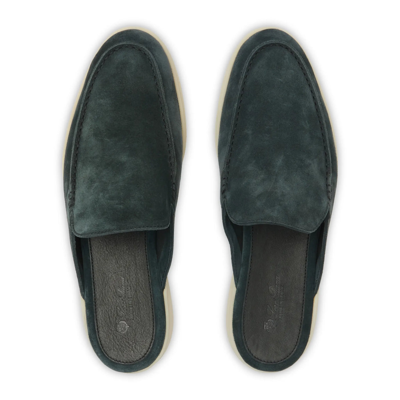 Mocassins Babouche Daim — Vert Foncé — vue 5 | COMOCLO