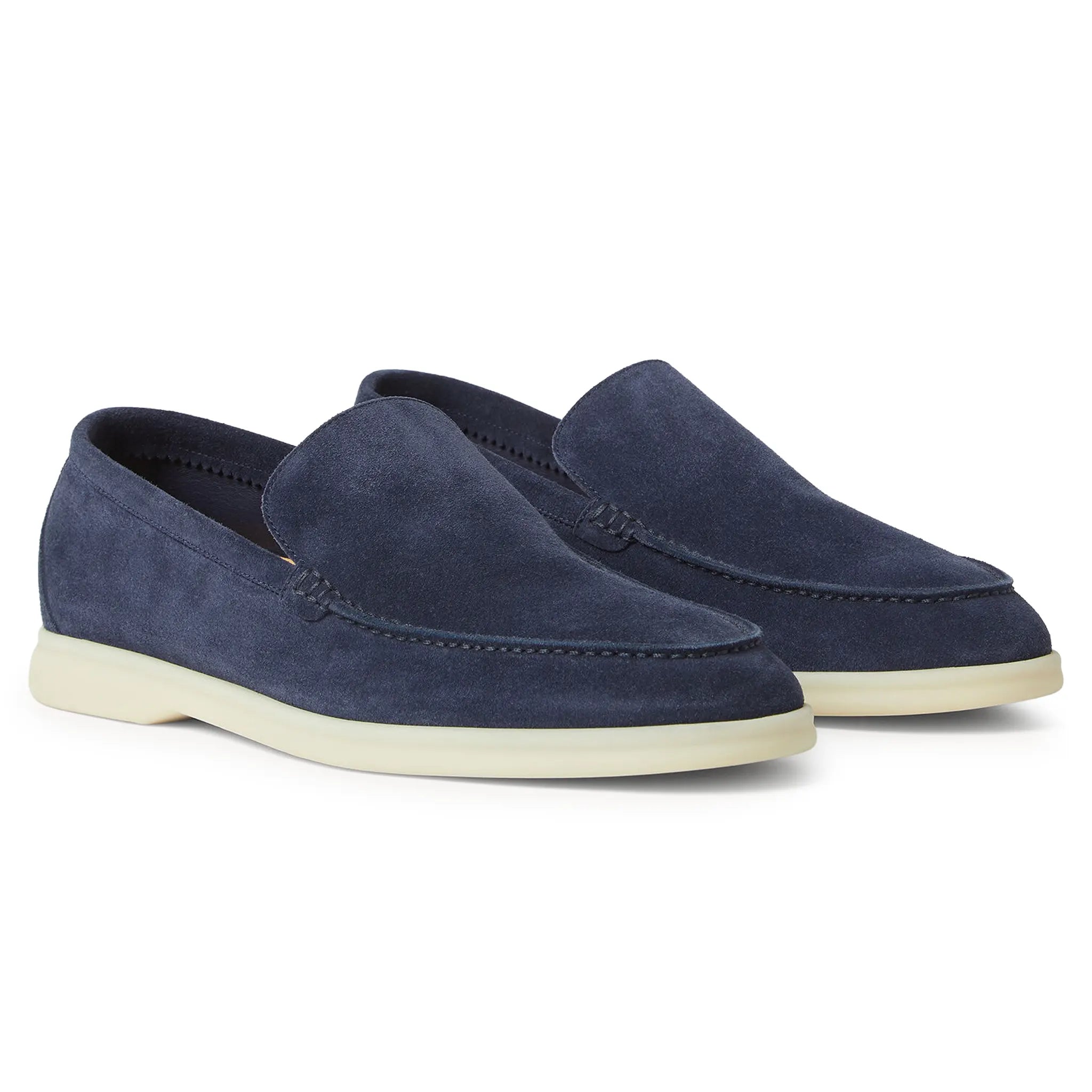 Mocassins Daim — Bleu Nuit — vue 2 | COMOCLO