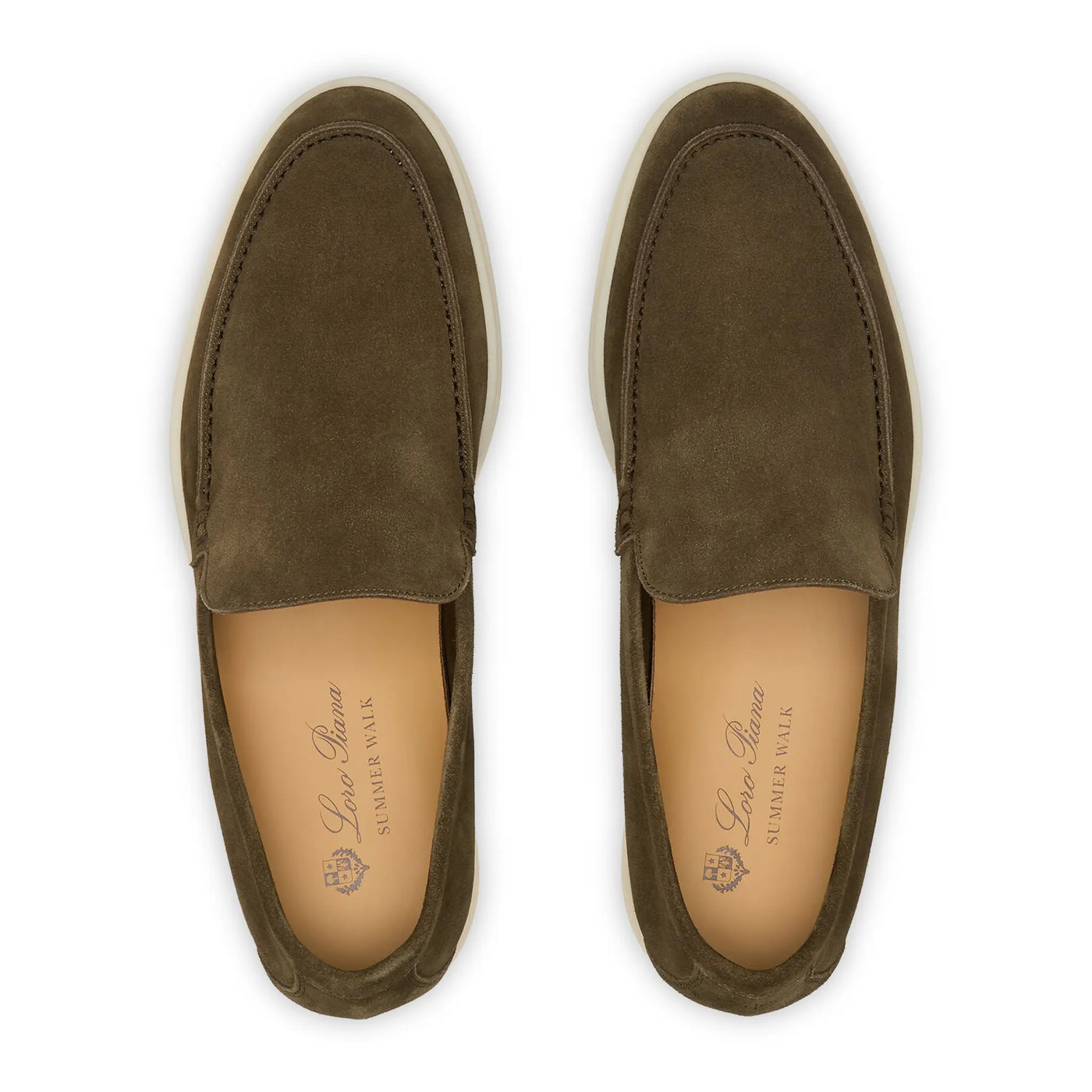 Mocassins Daim — Vert Mousse — vue 3 | COMOCLO