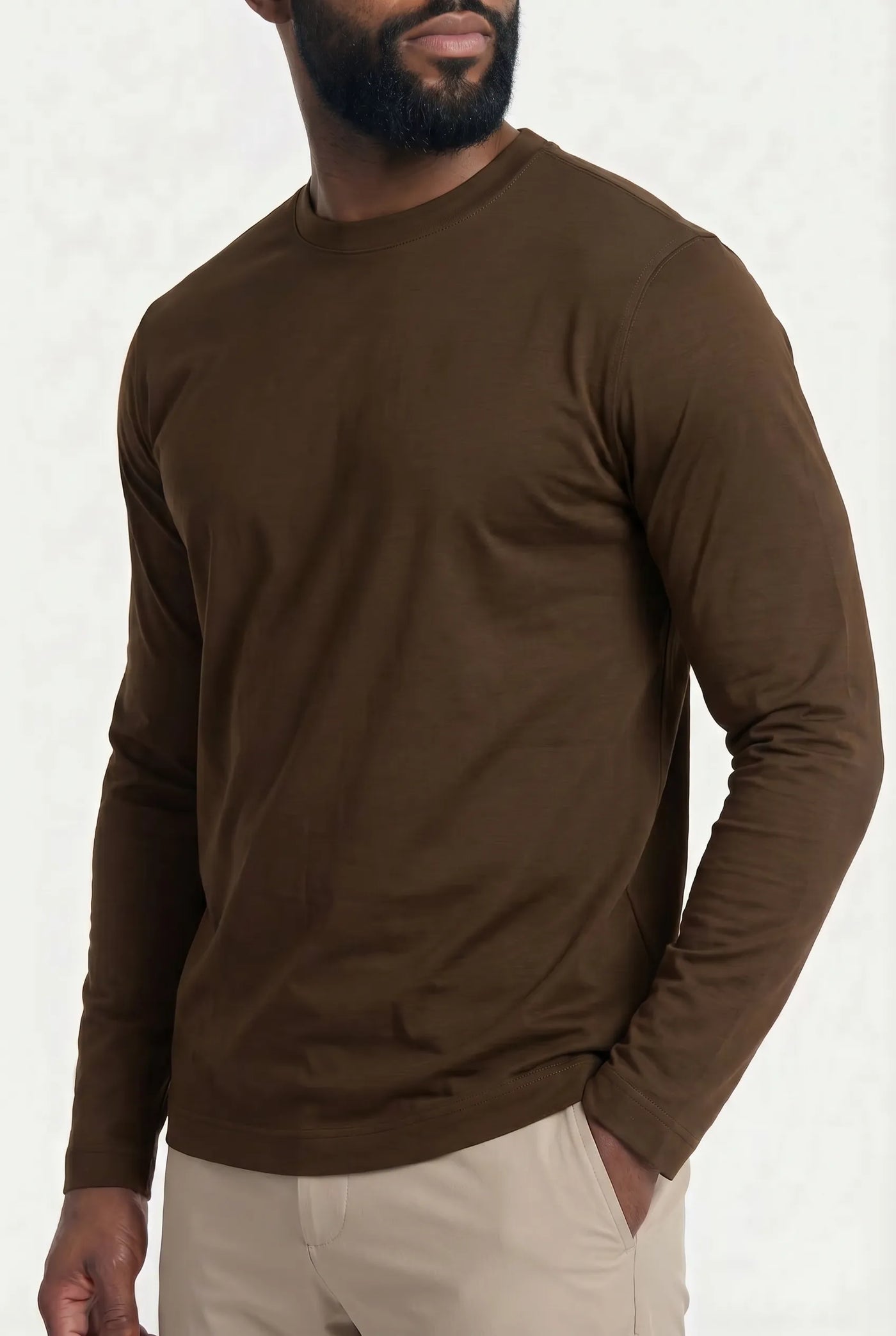 T-shirt Manches Longues Luxe pour homme, coloris Cognac — vue 2 | COMOCLO