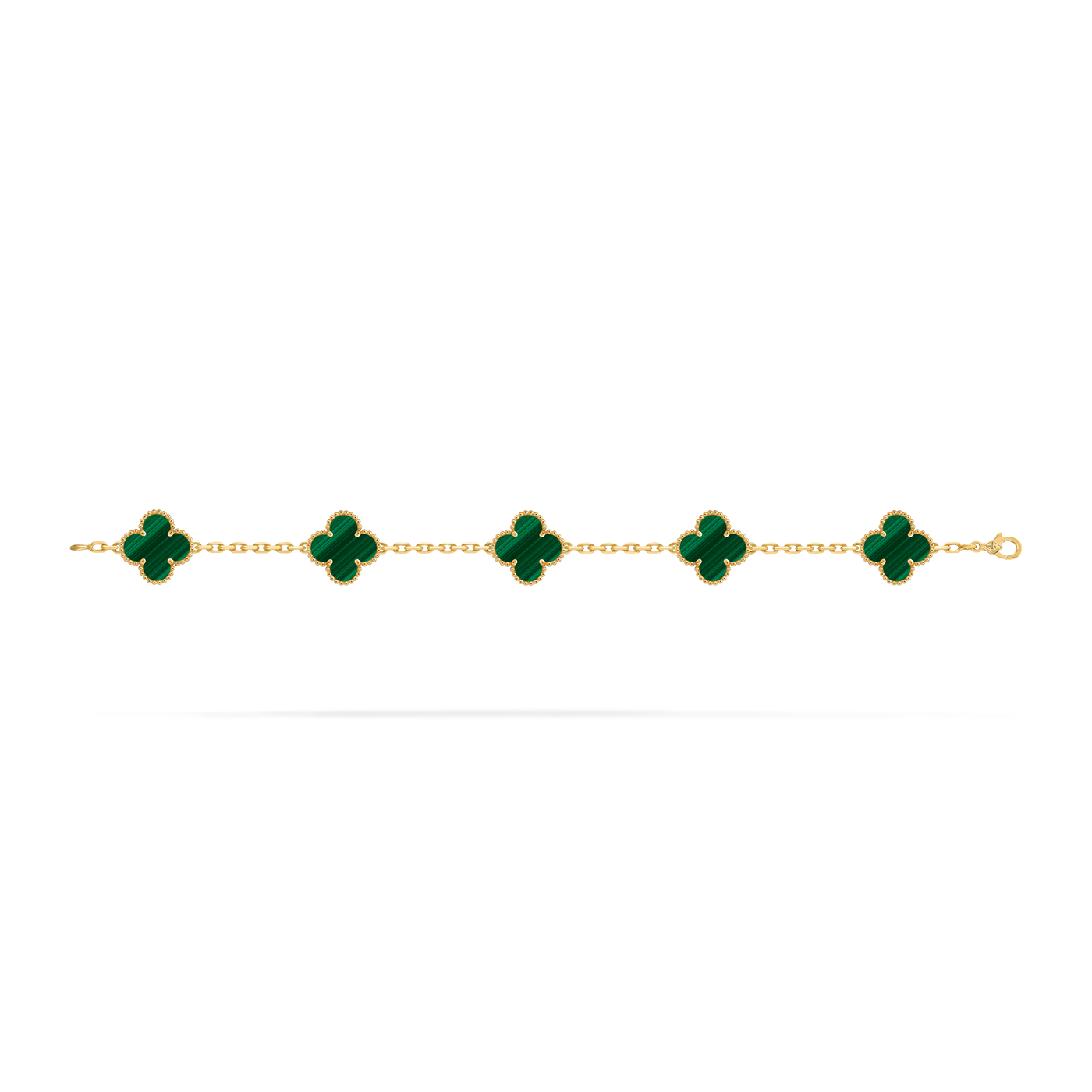Bracelet Trèfle 5 Motifs — Malachite Verte — vue 3 | COMOCLO