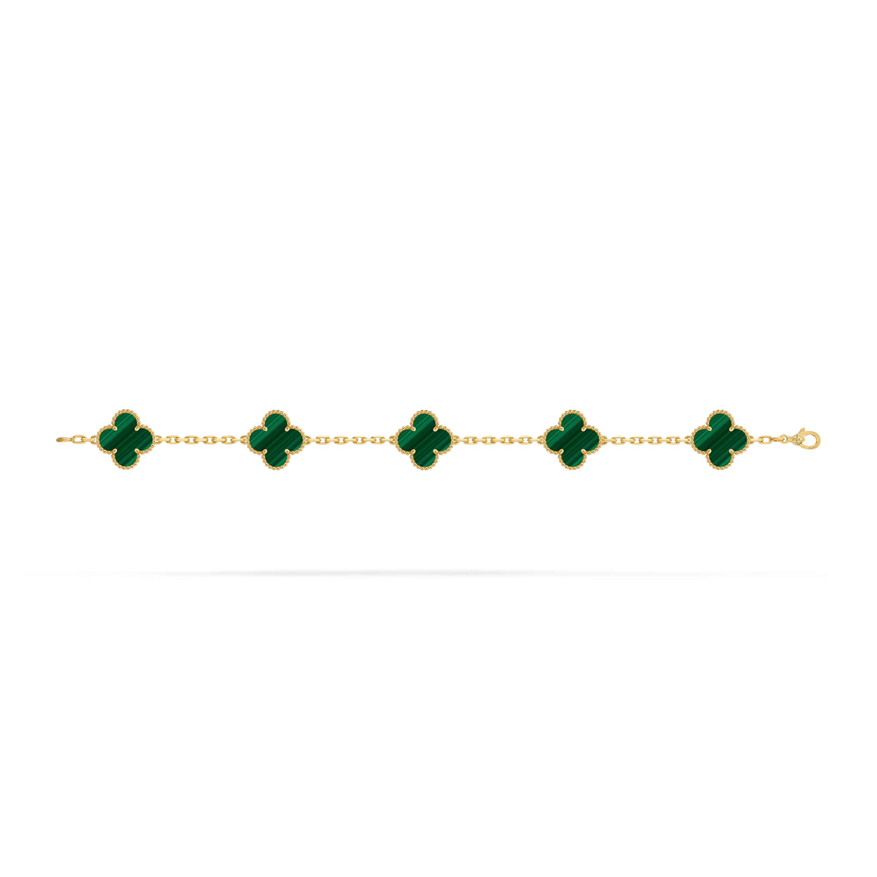 Bracelet Trèfle 5 Motifs — Malachite Verte — vue 3 | COMOCLO
