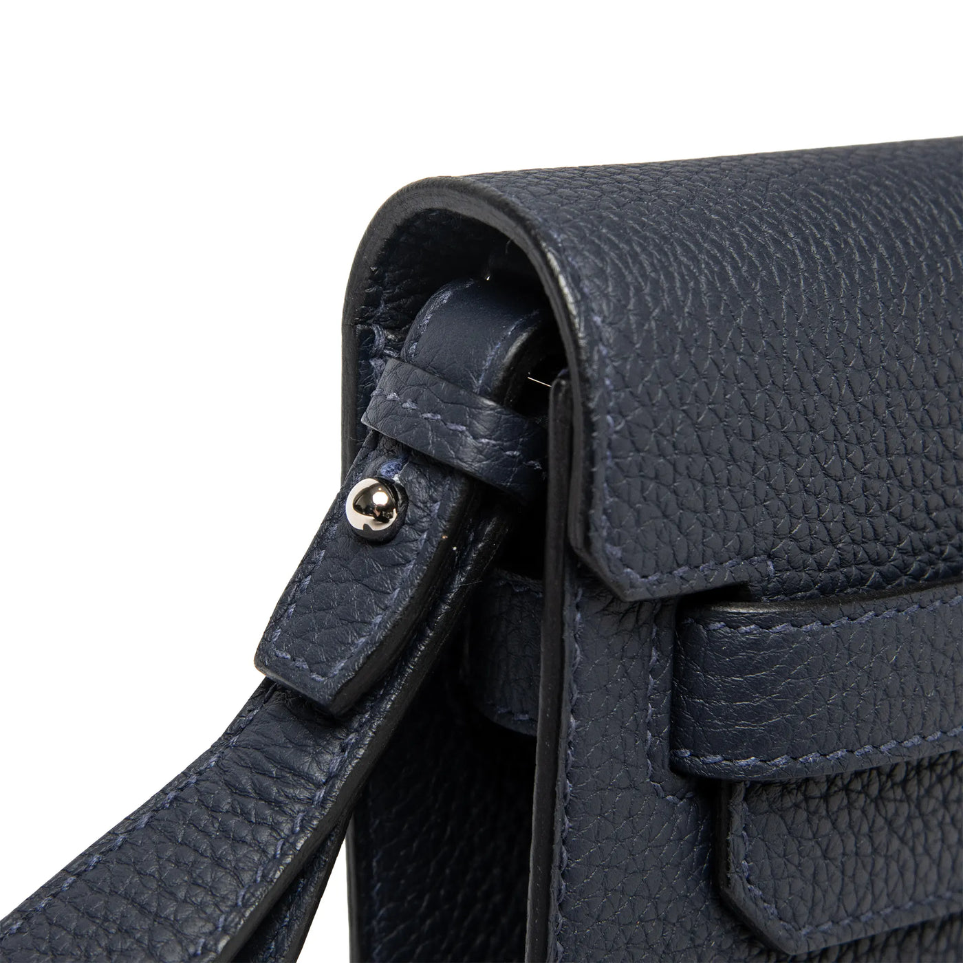 Pochette Cuir — Bleu Nuit — vue 10 | COMOCLO