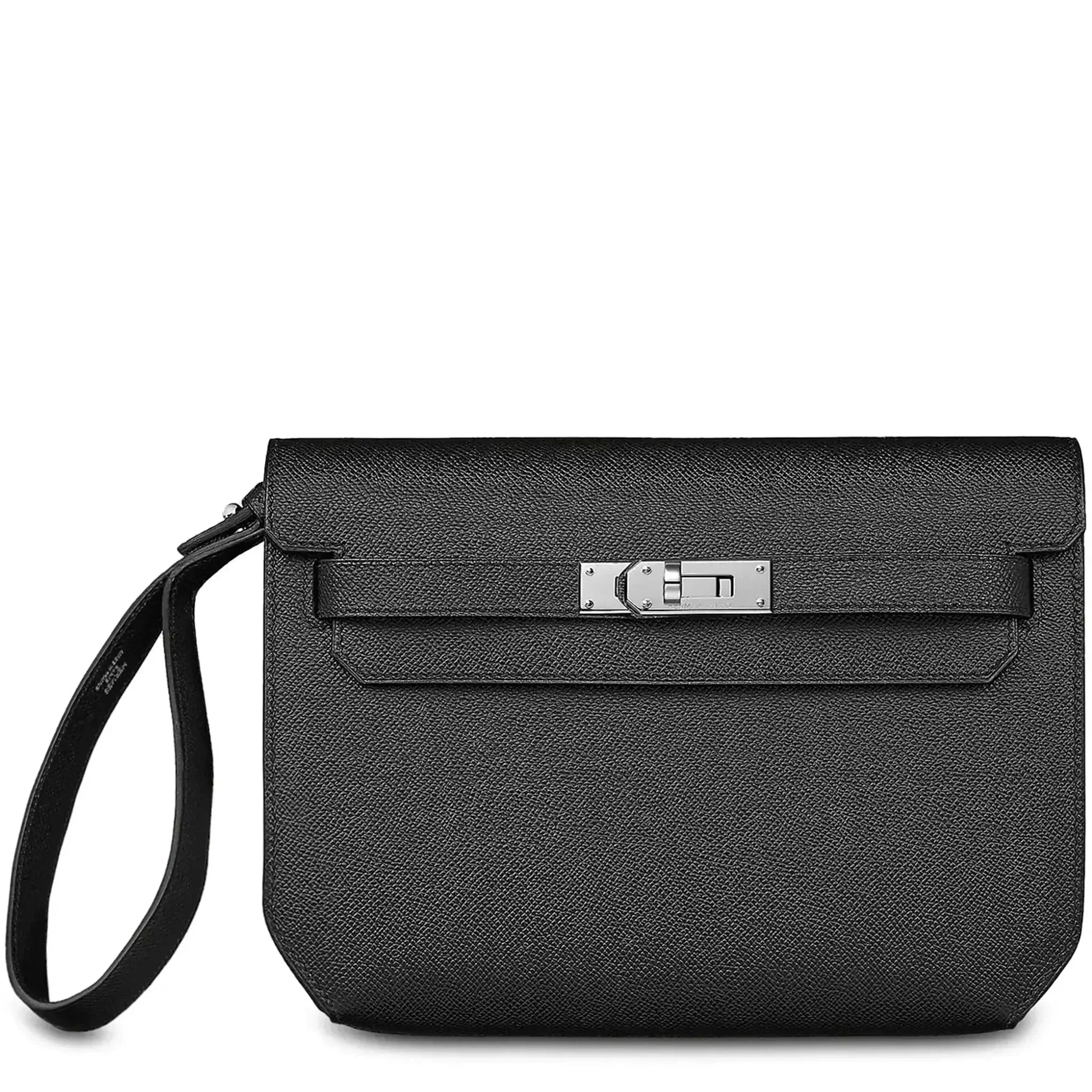 Pochette Cuir Grainé — Noir | COMOCLO