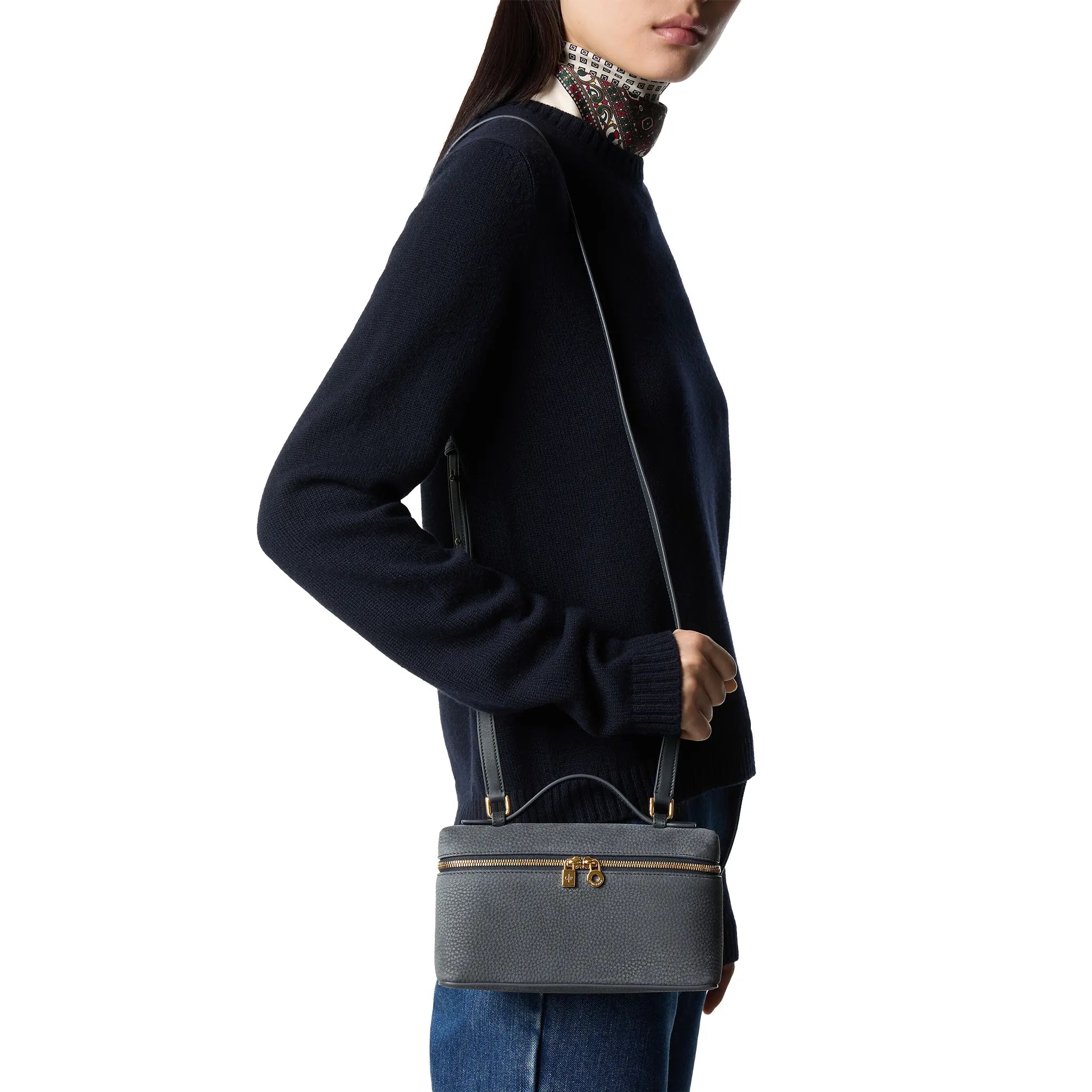 Sacoche Cuir de Veau — Bleu-Vert — vue 3 | COMOCLO