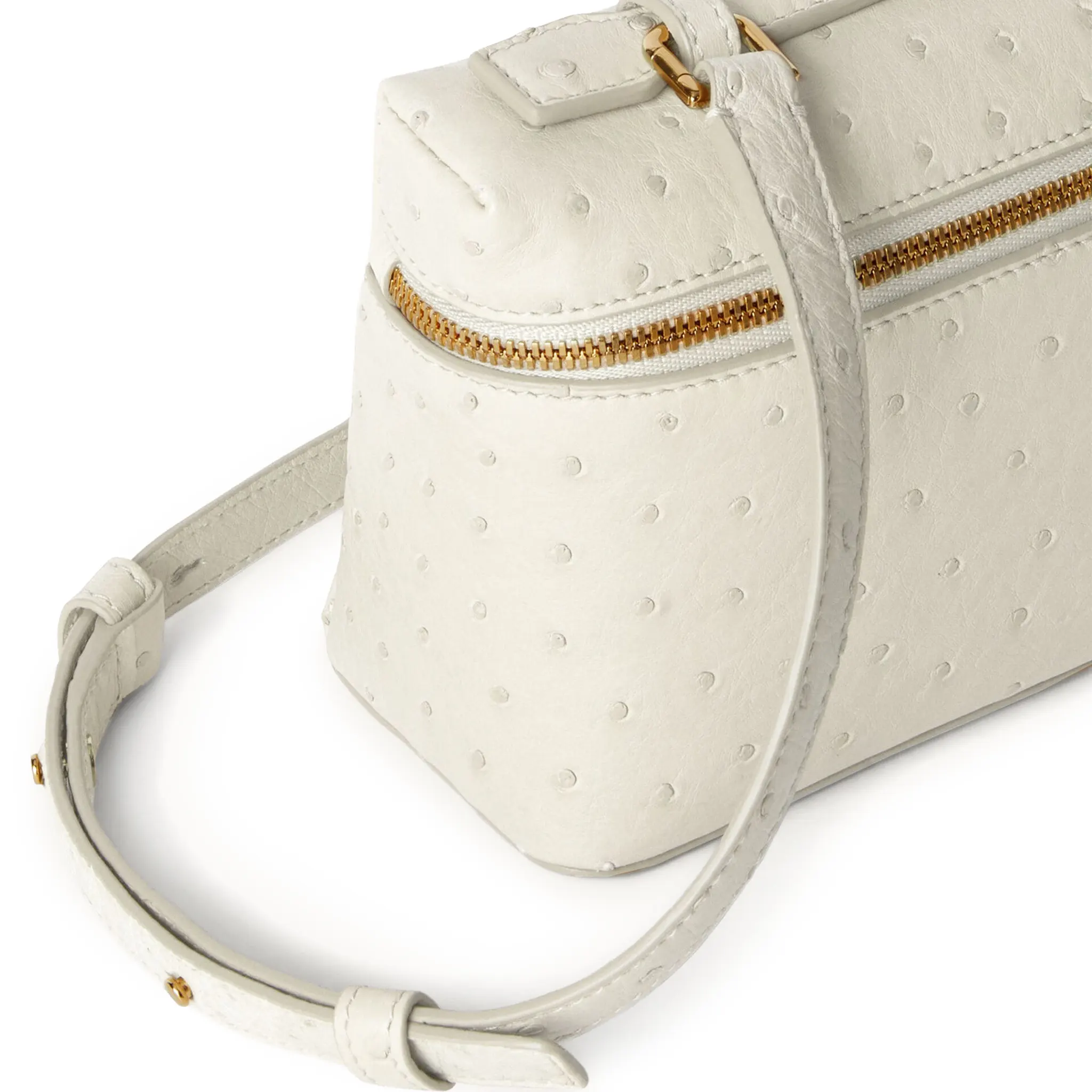 Sacoche Cuir Grainé — Blanc — vue 4 | COMOCLO