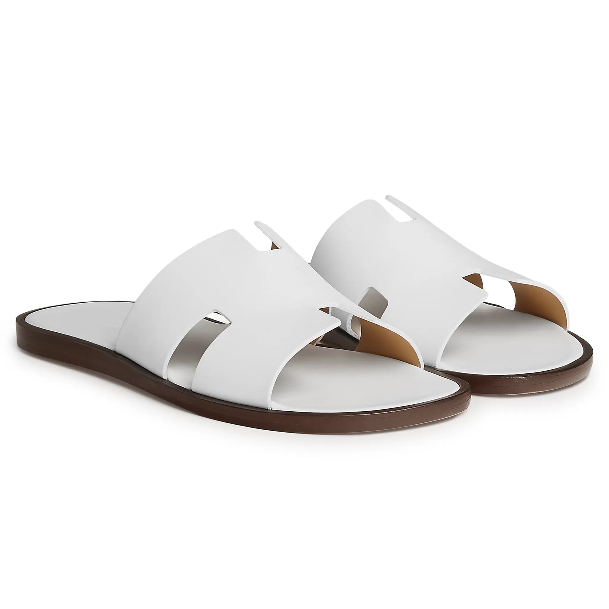 Sandales Cuir — Blanc — vue 2 | COMOCLO