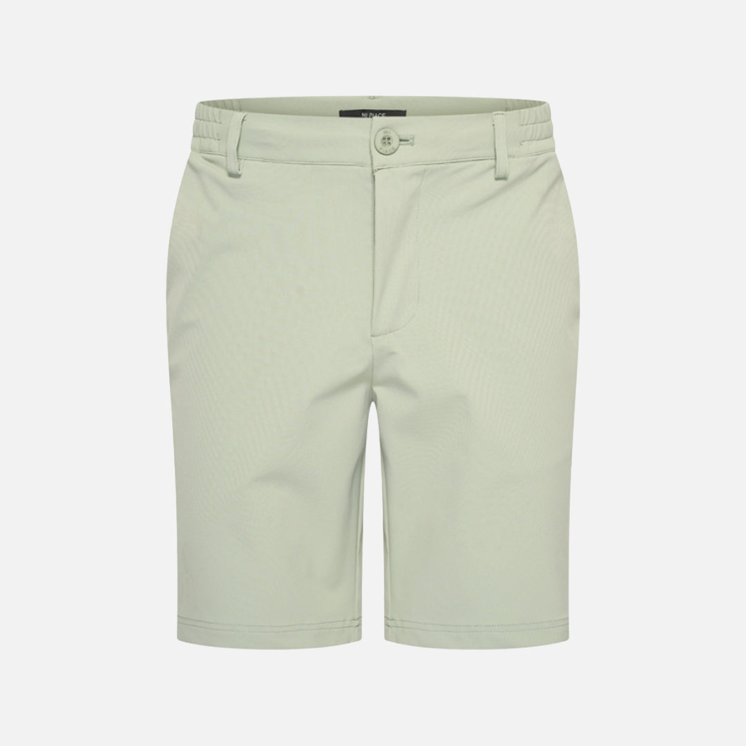 Short Voyage sauge pour homme, taille élastiquée, tissu léger — COMOCLO