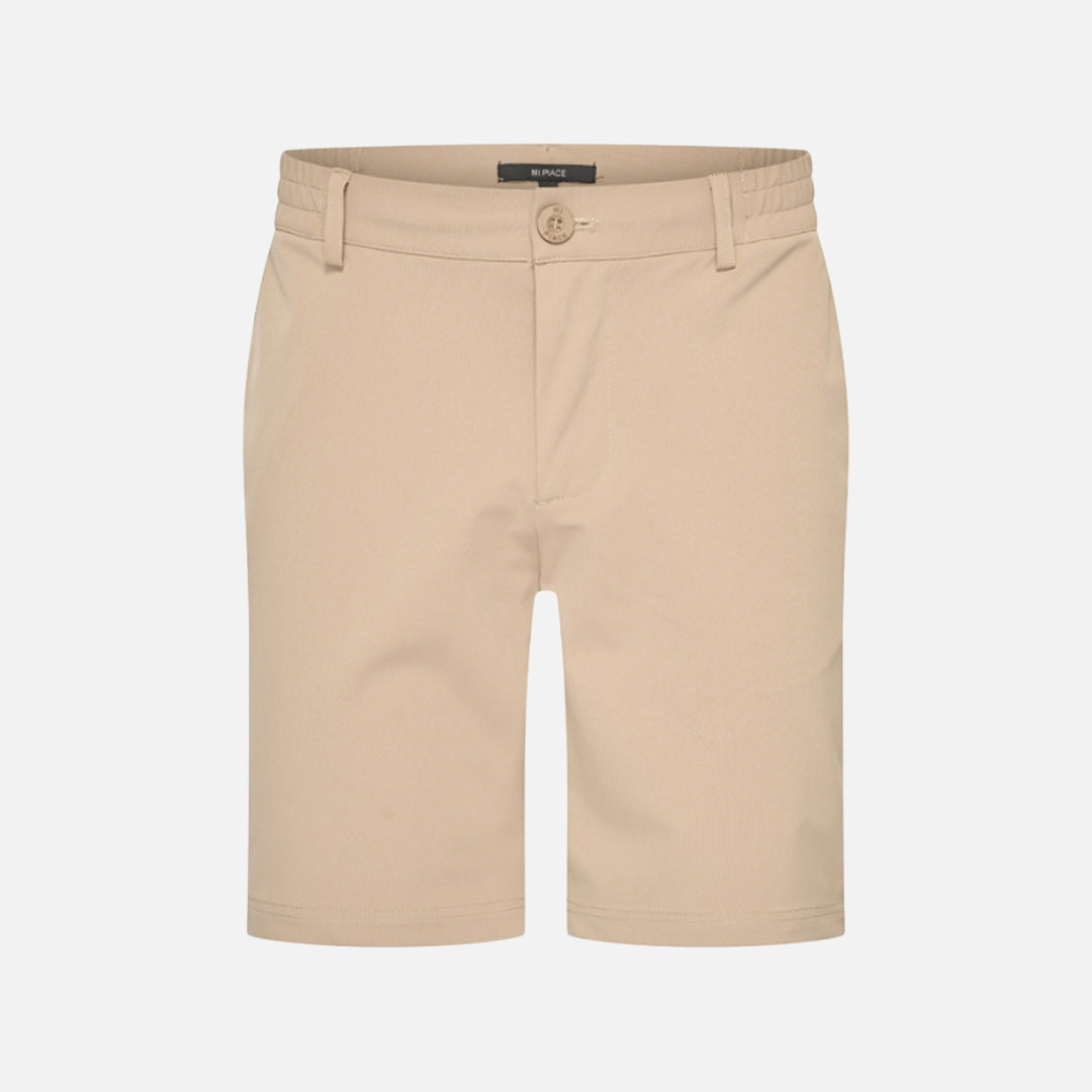 Short Voyage camel pour homme, taille élastiquée, tissu léger — COMOCLO