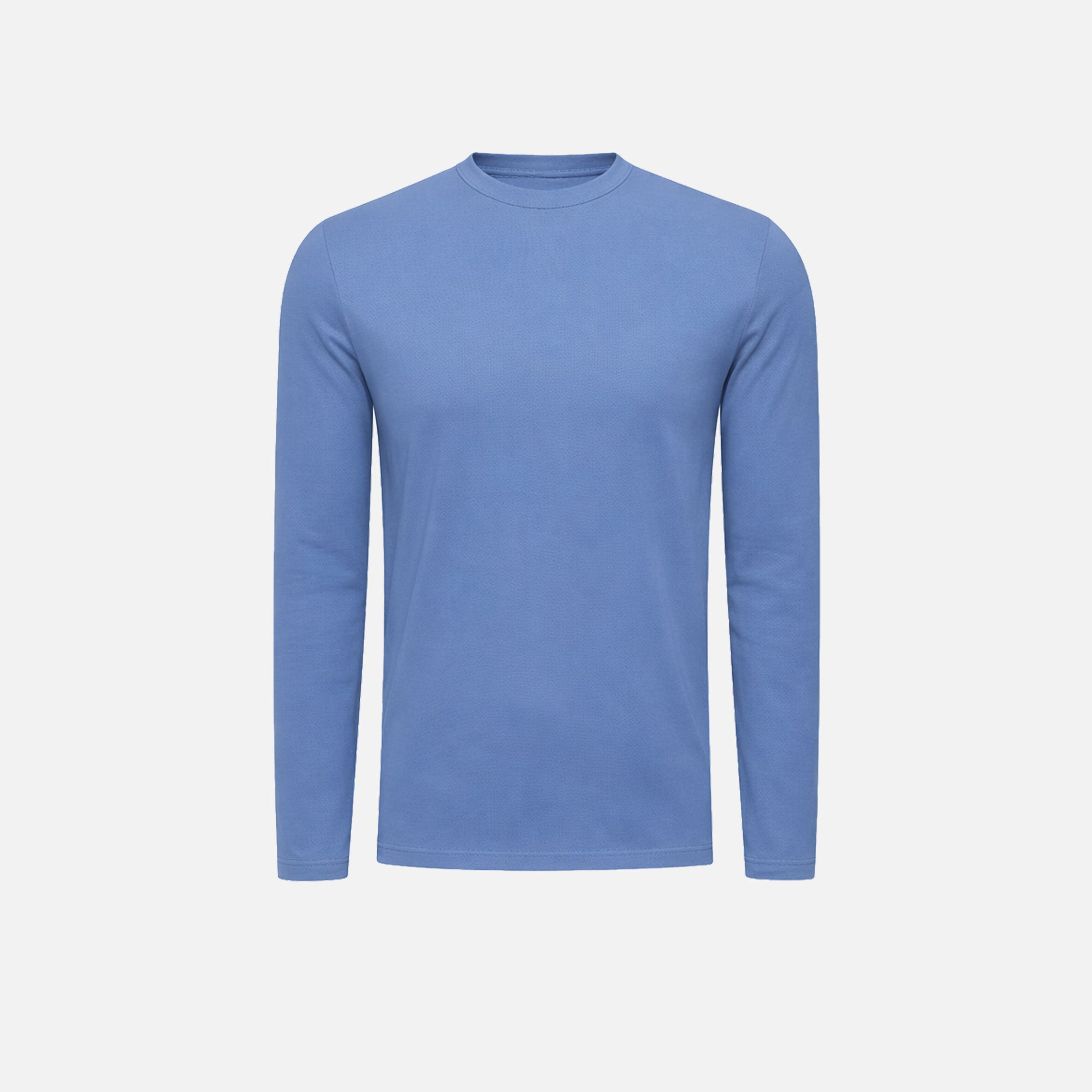 T-Shirt Manches Longues Satiné — Bleu Ciel