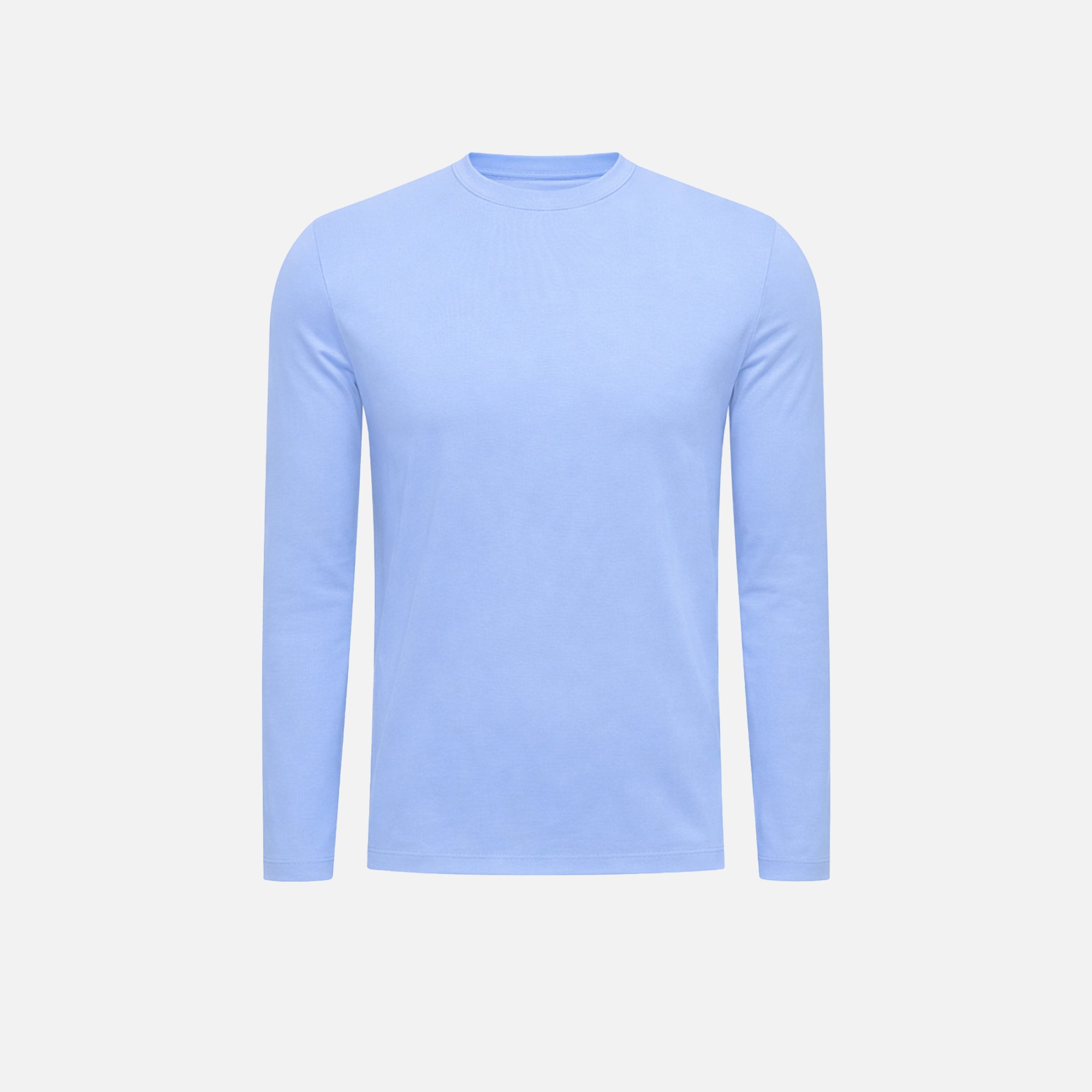 T-Shirt Manches Longues Satiné — Bleu Layette