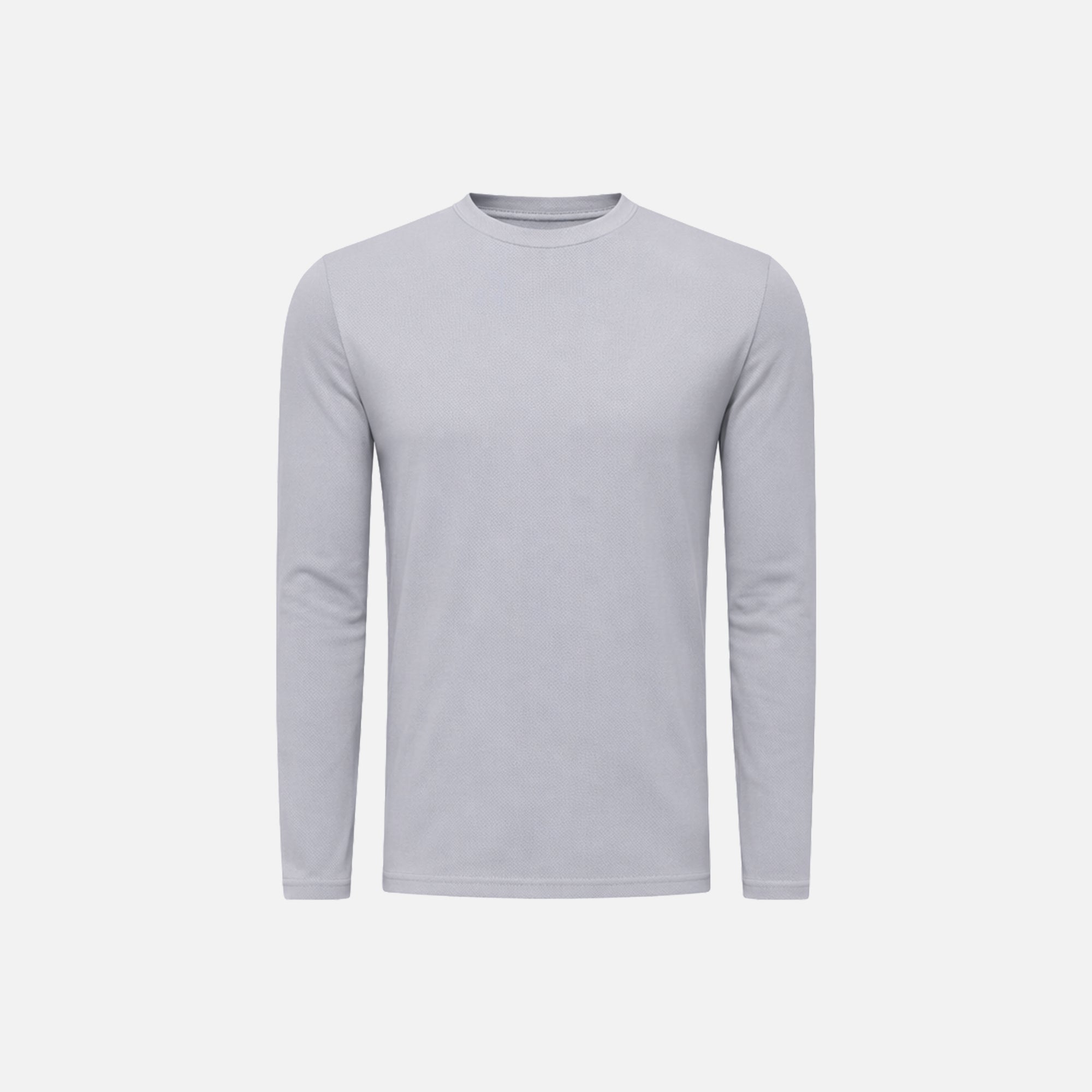 T-Shirt Manches Longues Satiné — Gris Clair