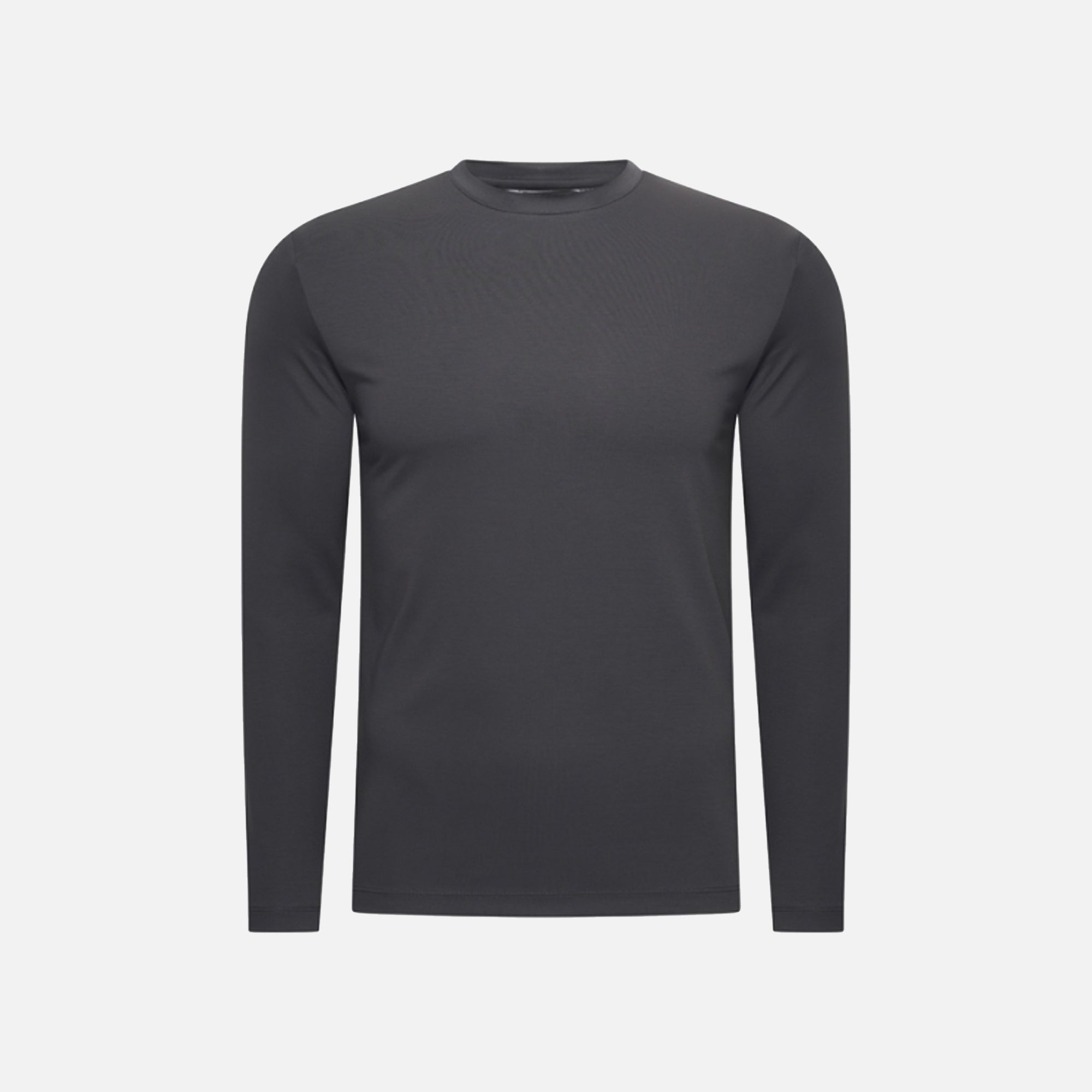 T-Shirt Manches Longues Satiné — Gris Foncé