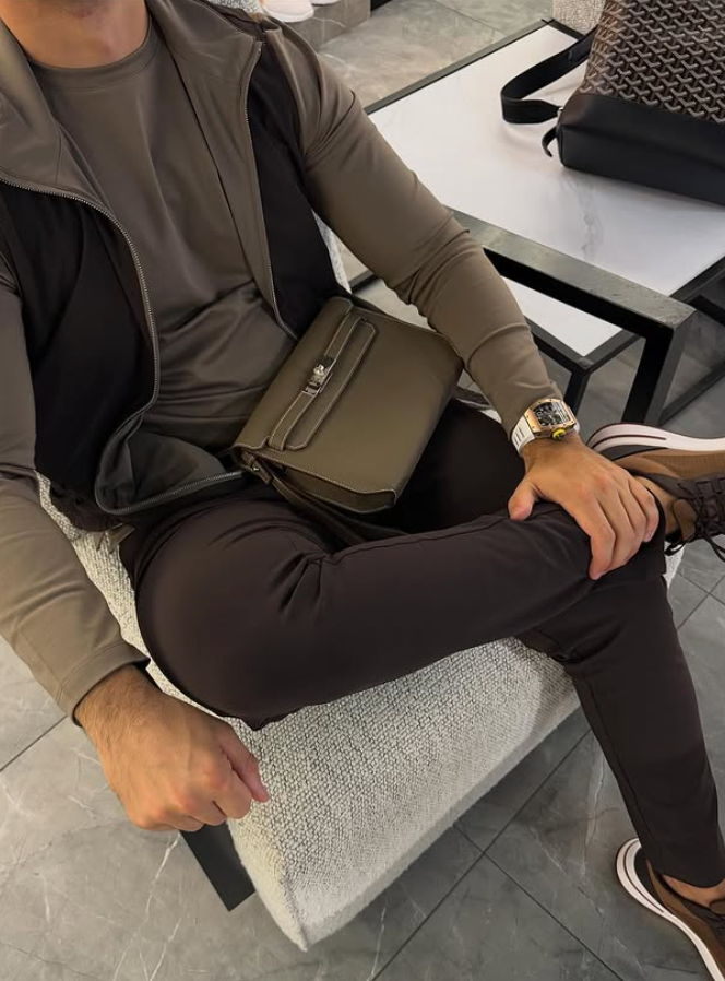 T-Shirt Manches Longues Satiné — Taupe